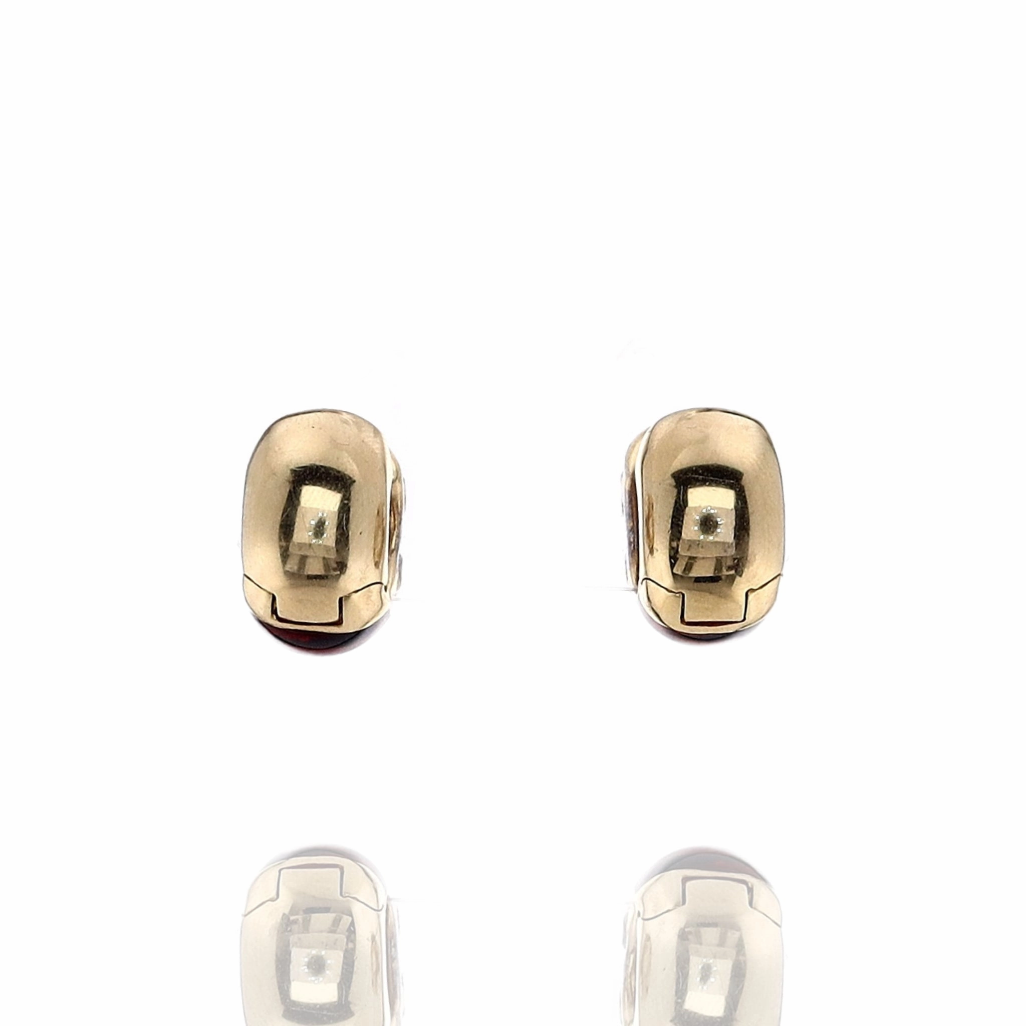 Estate 18k Two-Tone Diamond Resin Tiger Design Huggie Earrings