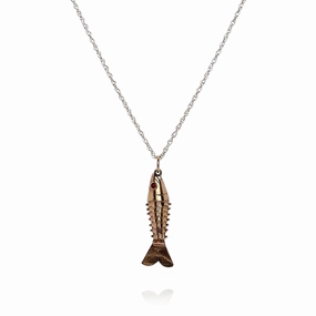 Estate 18k Yellow Gold Red Glass Eye Flexible Fish Charm Pendant *No Chain*