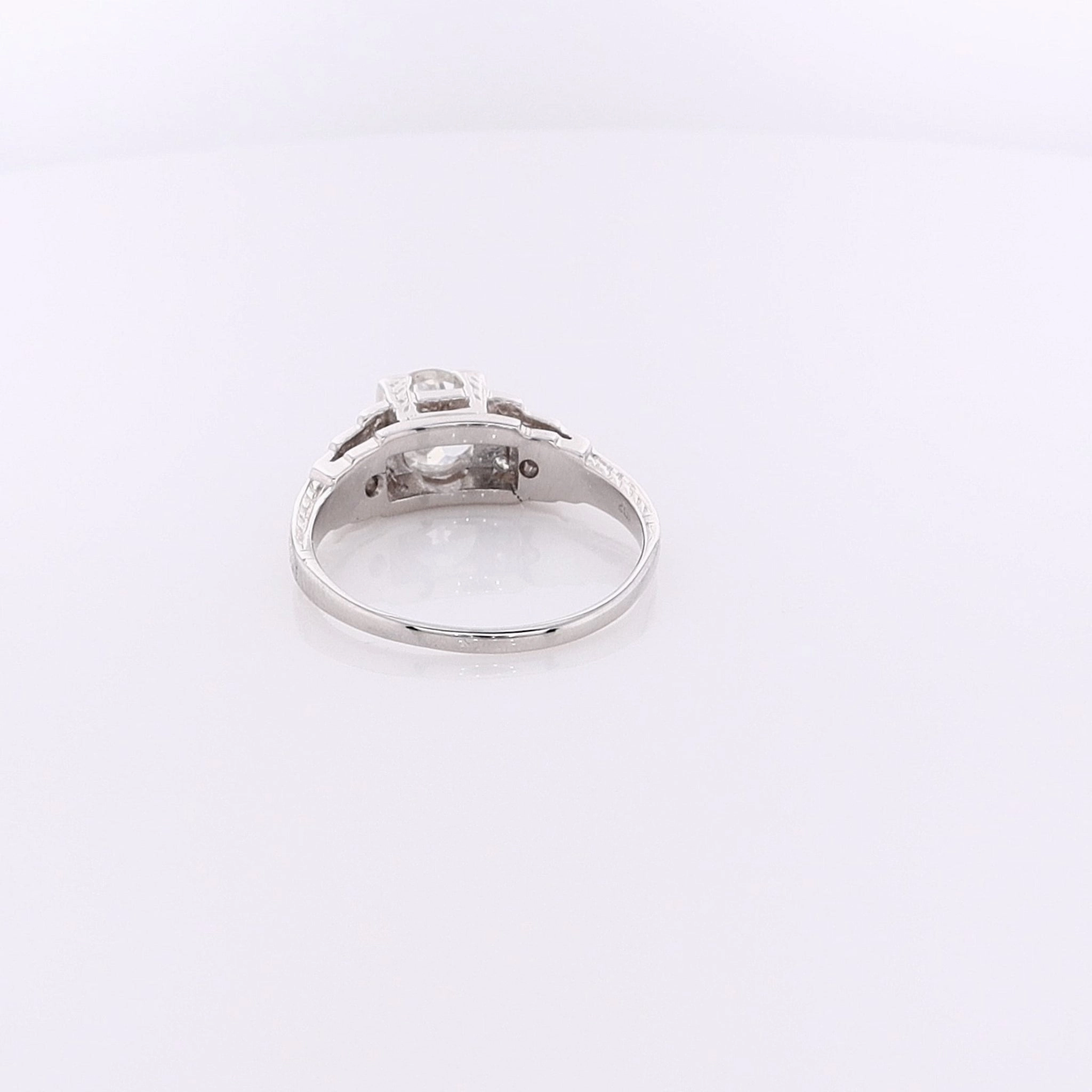 Estate 20 Karat White Gold Diamond Engagement Ring