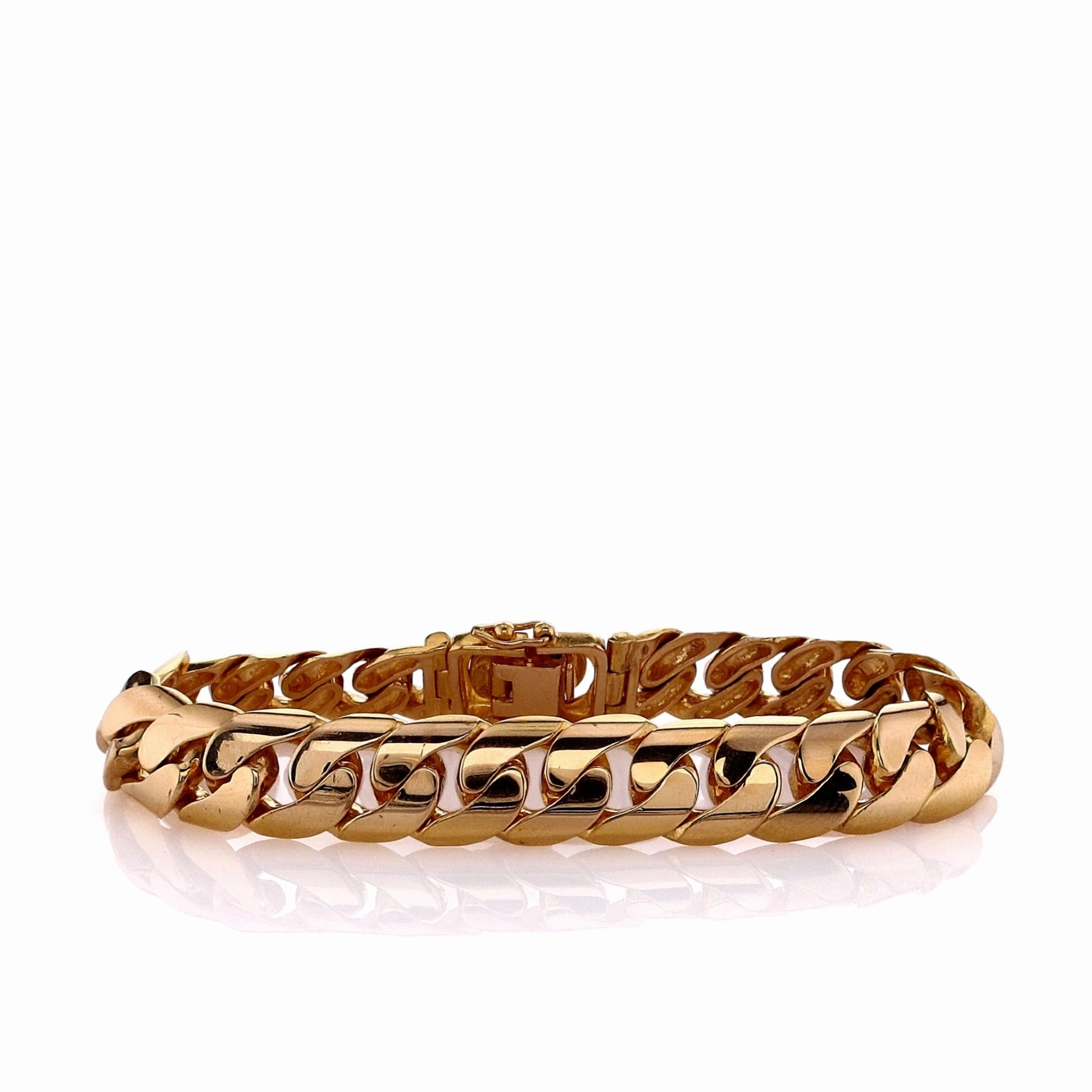 Estate 22k Yellow Gold 6.75" Cuban Link Chain Bracelet