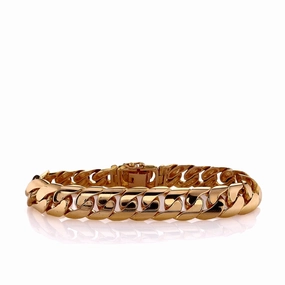 Estate 22k Yellow Gold 6.75" Cuban Link Chain Bracelet