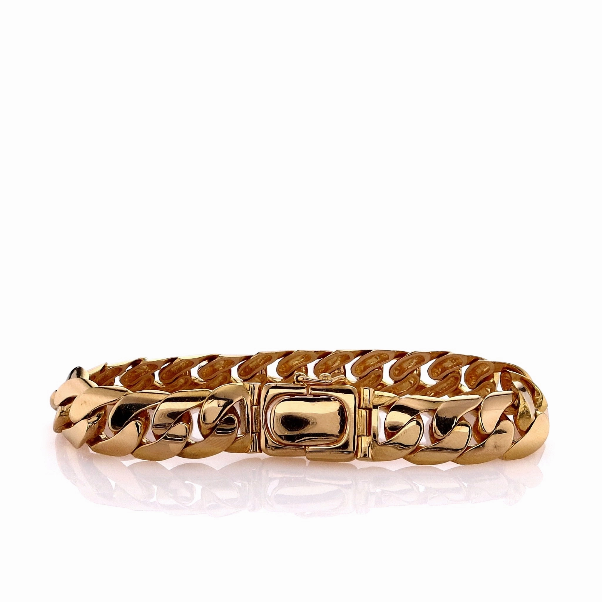 Estate 22k Yellow Gold 6.75" Cuban Link Chain Bracelet