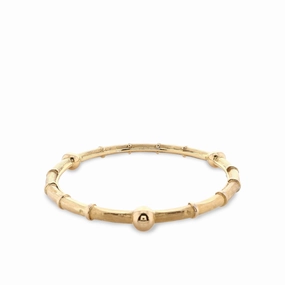 Estate 22k Yellow Gold Slip On Bamboo Bangle