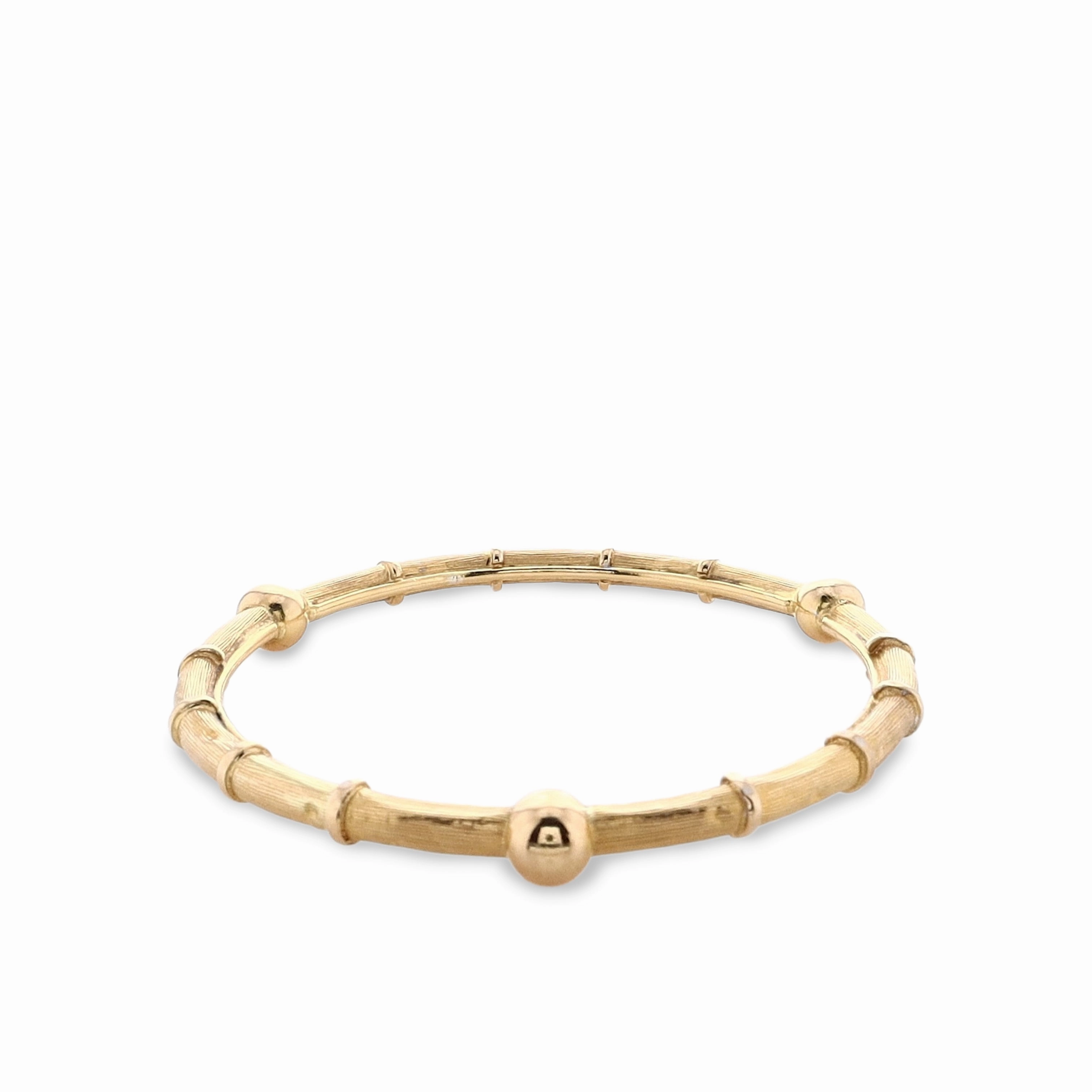 Estate 22k Yellow Gold Slip On Bamboo Bangle