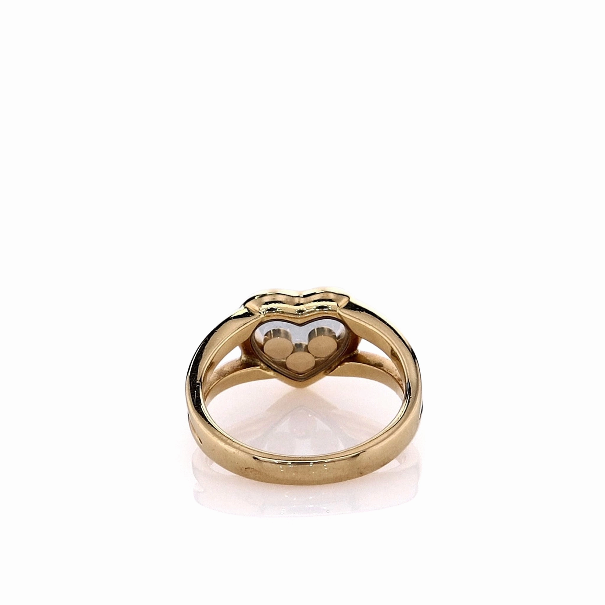 Estate Chopard 18k Yellow Gold Happy Diamonds Heart Ring