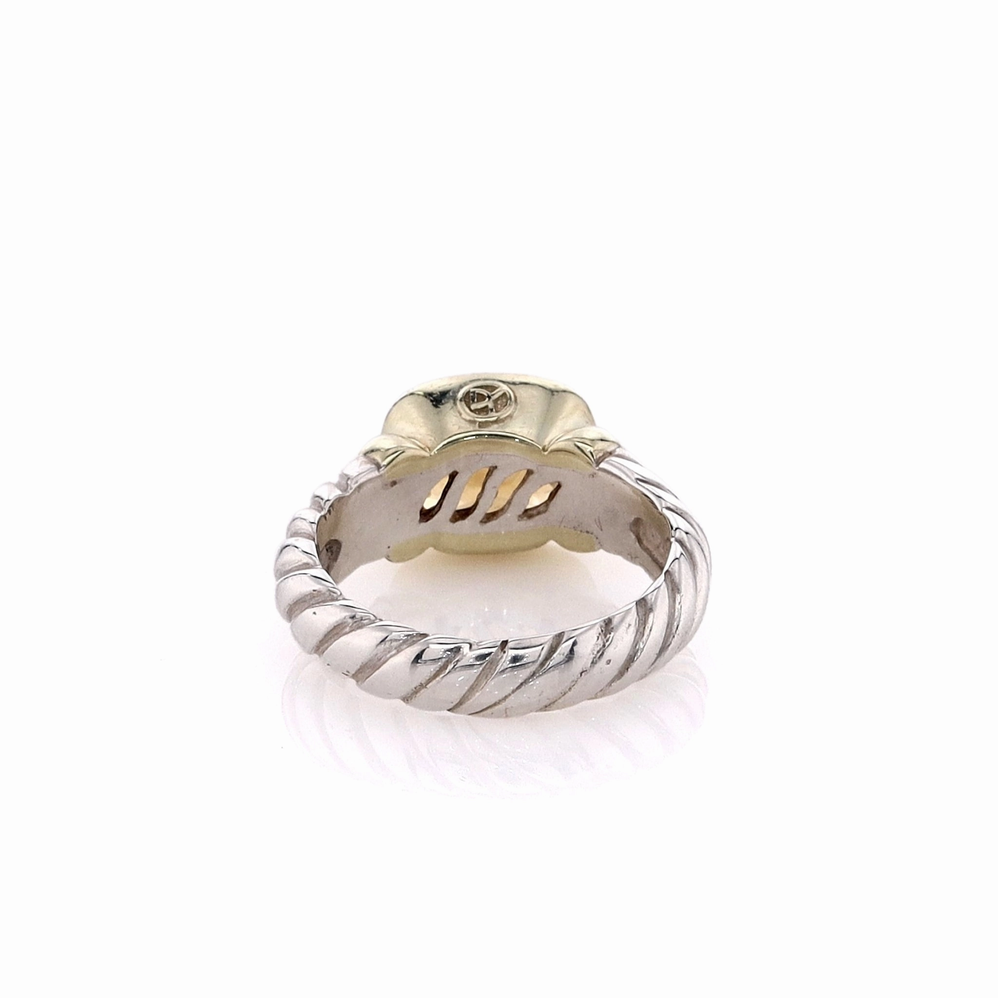 Estate David Yurman Noblesse Collection 14k Yellow Gold Sterling Silver and Citrine Ring