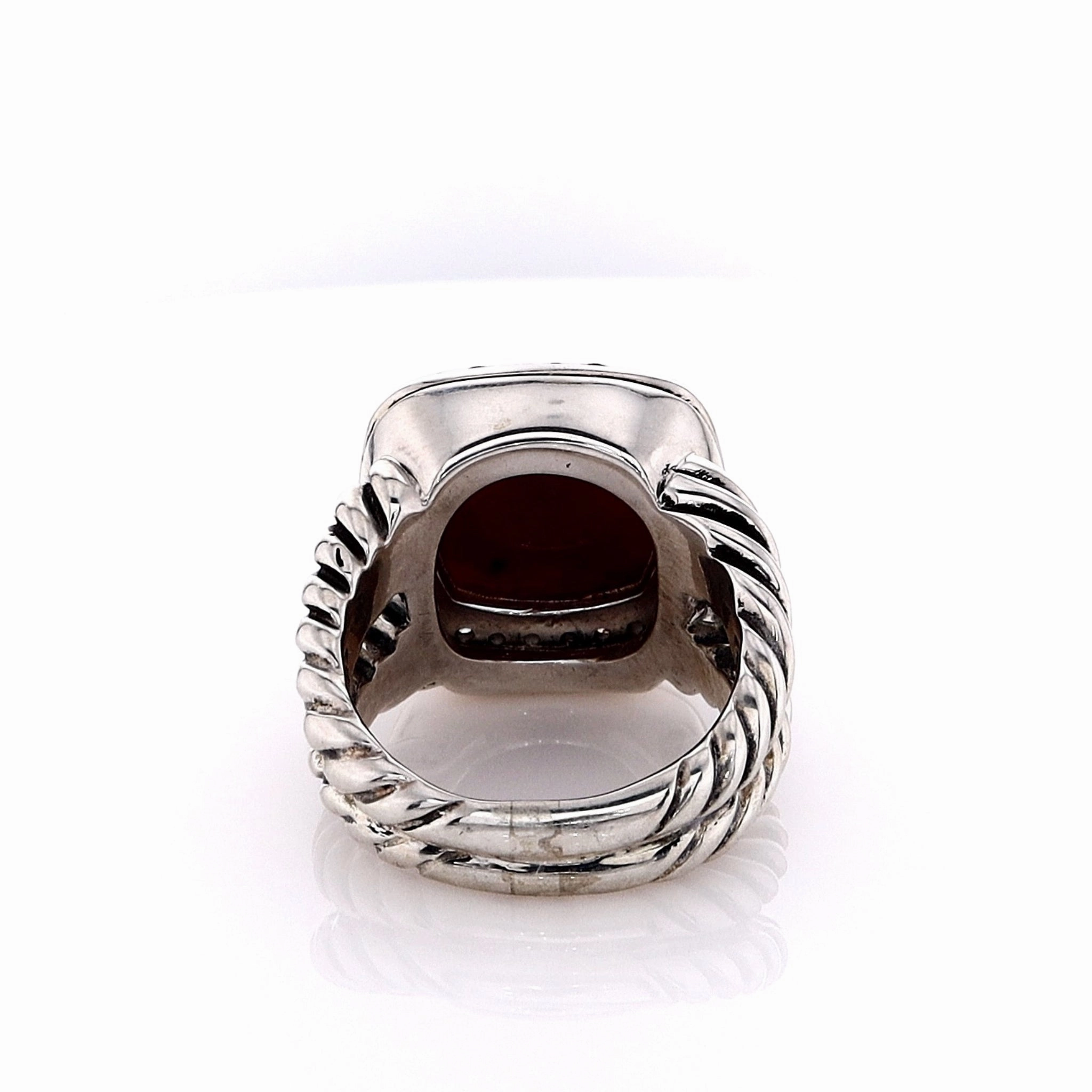 Estate David Yurman Sterling Silver Albion Ruby and Diamond Ring