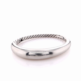 Estate David Yurman Sterling Silver Pure Form Smooth Bangle Hinged Bracelet