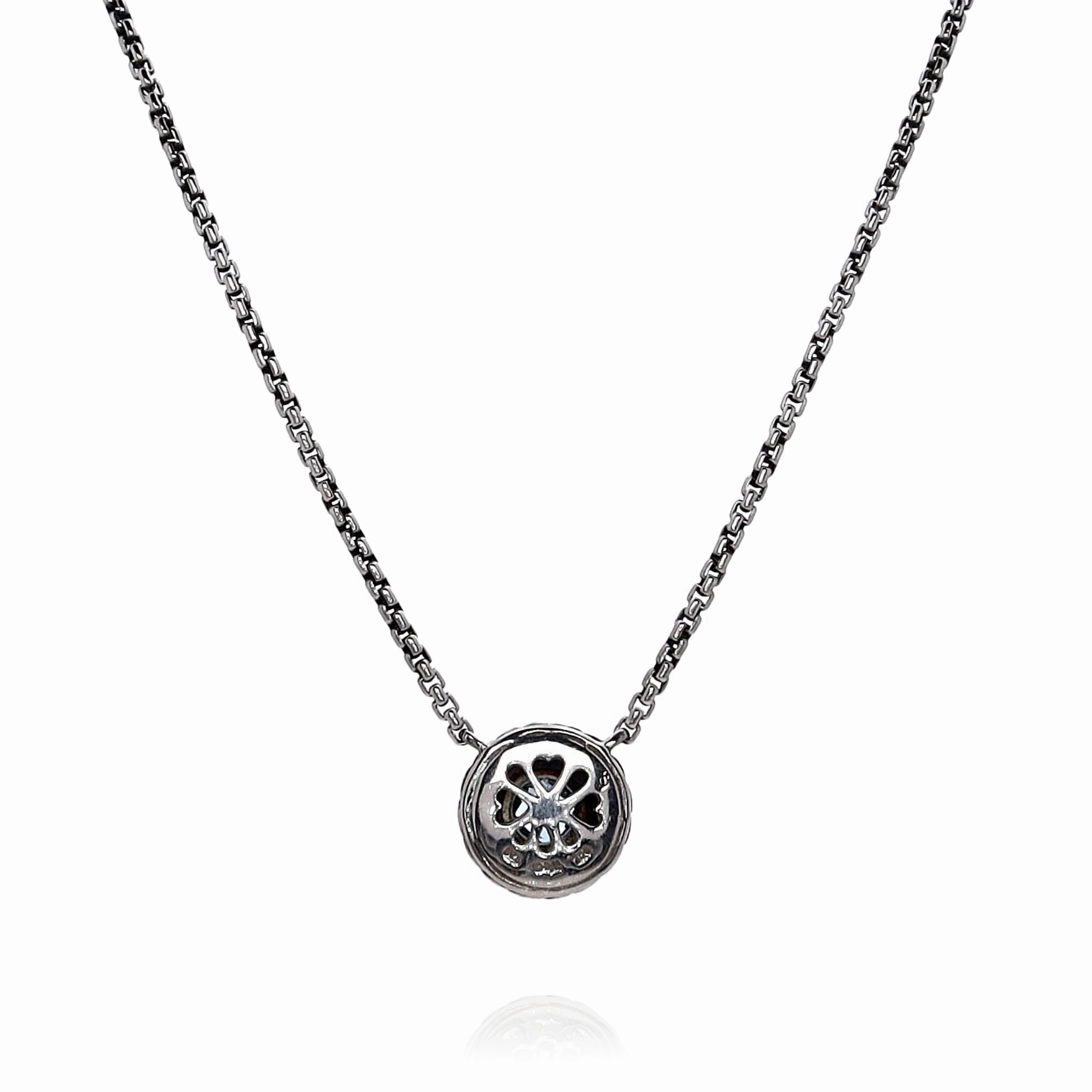 Estate David Yurman Two-Tone Cookie Collection Clue Topaz Chain Pendant Necklace