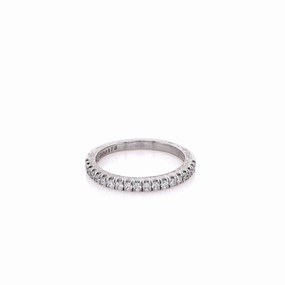 Estate Flyer Fit 18 Karat White Gold Vintage Diamond Wedding Band