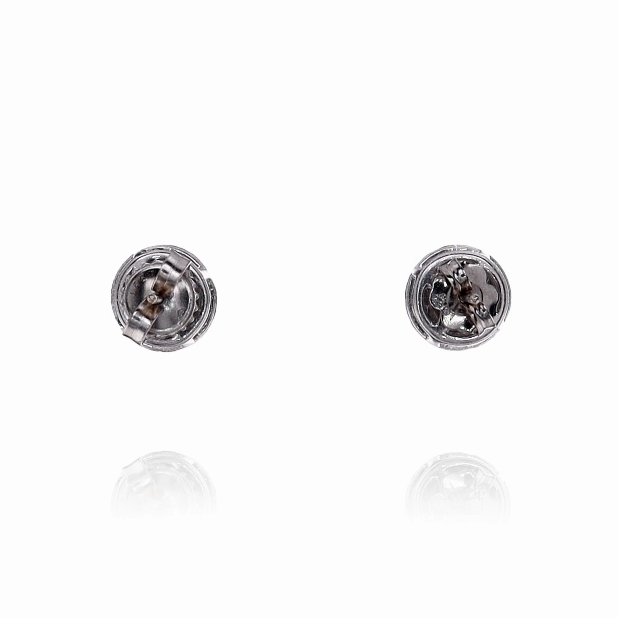 Estate Forevermark 18k White Gold Diamond Halo Stud Earrings