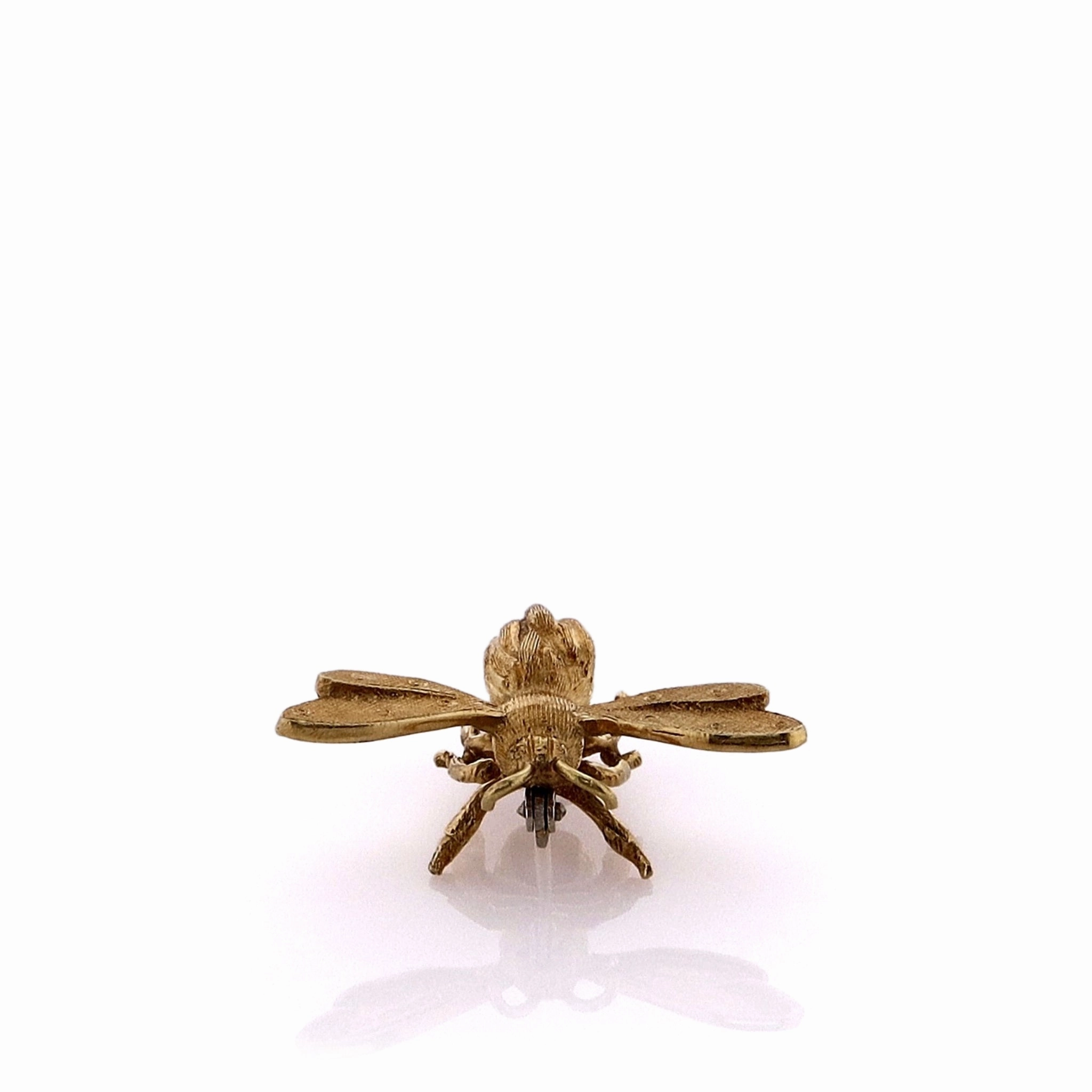 Estate Garavelli 18k Yellow Gold Florentine Textured Bee Design Pin