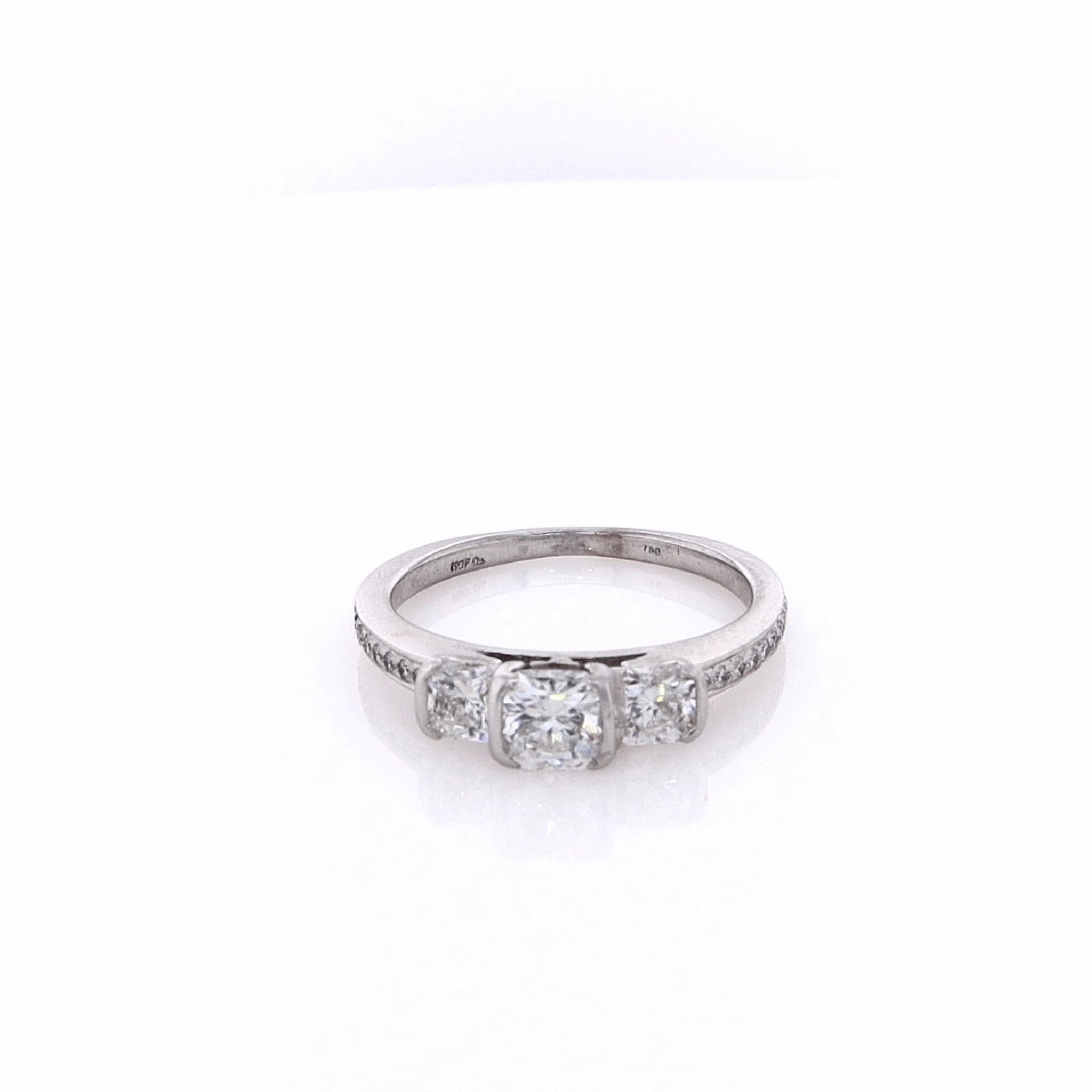 Estate Hearts on Fire 18 Karat White Gold Diamond Engagement Ring