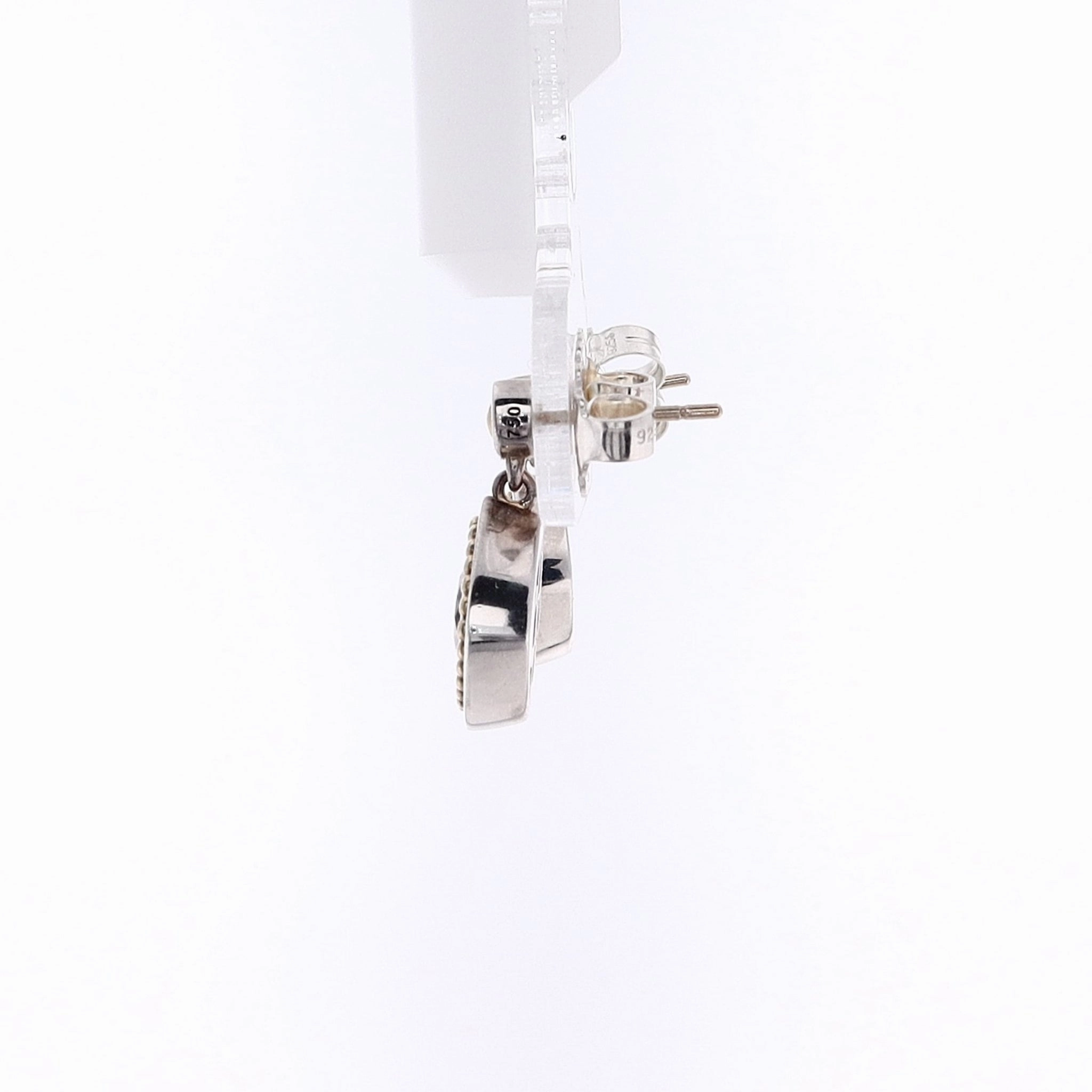 Estate Lagos Two-Tone Faceted Pink Rhodolite Garnet Drop Earrings
