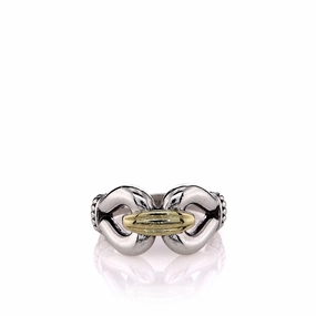 Estate Lagos Two-Tone Polished Derby Buckle Design Ring