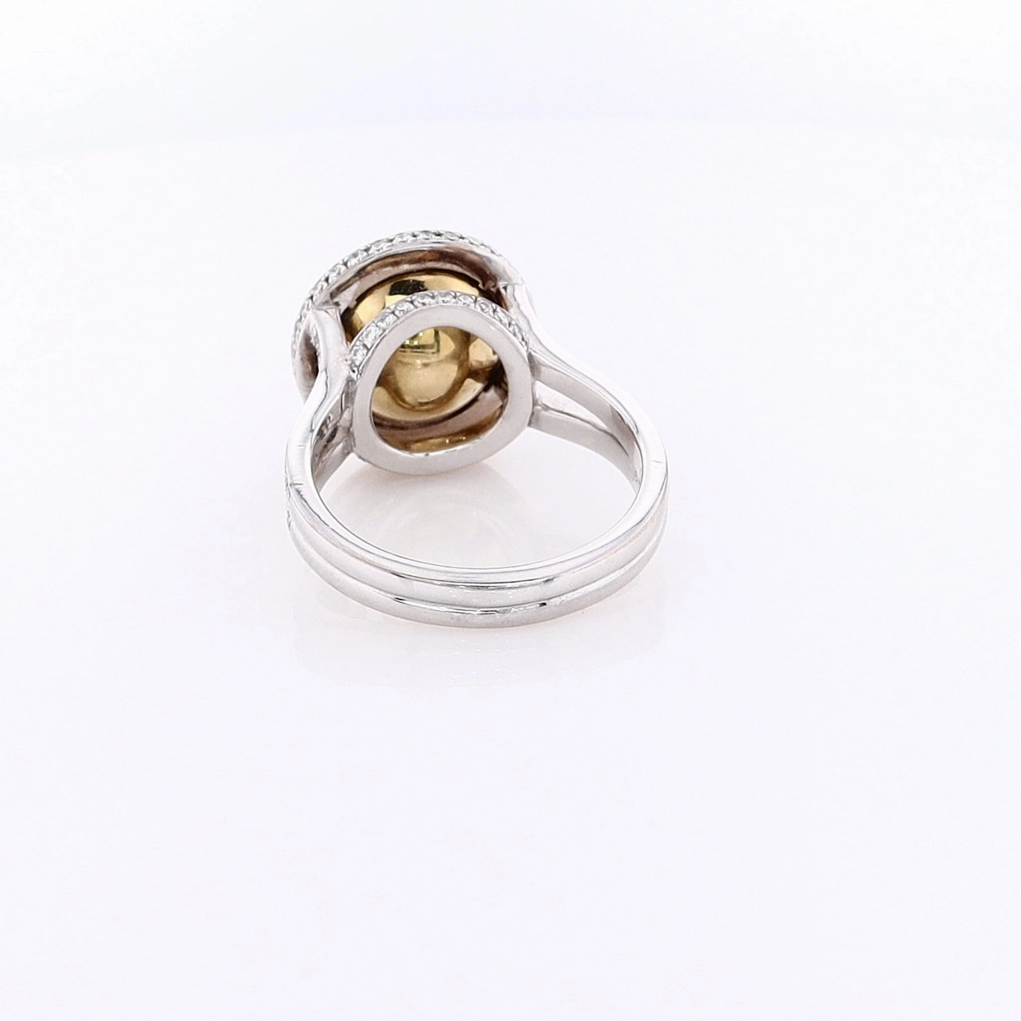 Estate Martin Flyer 18 Karat Two Tone Diamond Engagement Ring