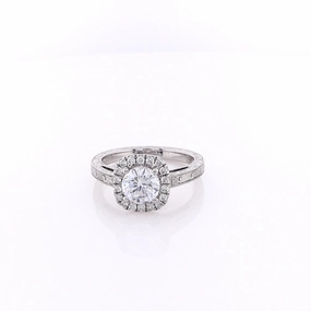 Estate Martin Flyer Cubic Zirconium and Diamond Engagement Ring