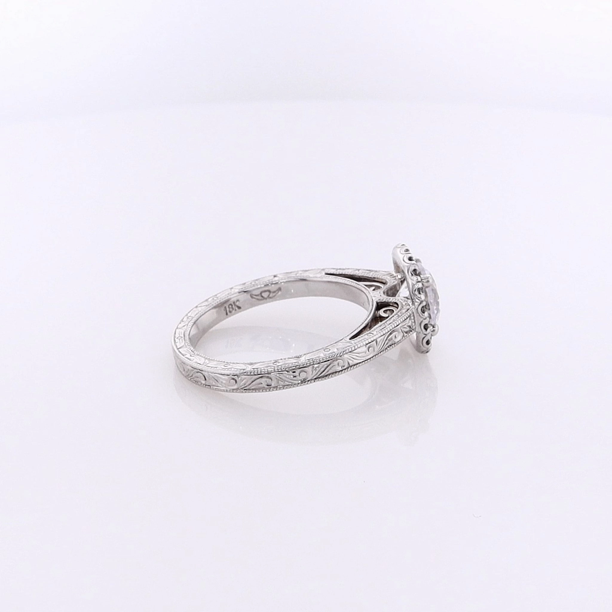 Estate Martin Flyer Cubic Zirconium and Diamond Engagement Ring