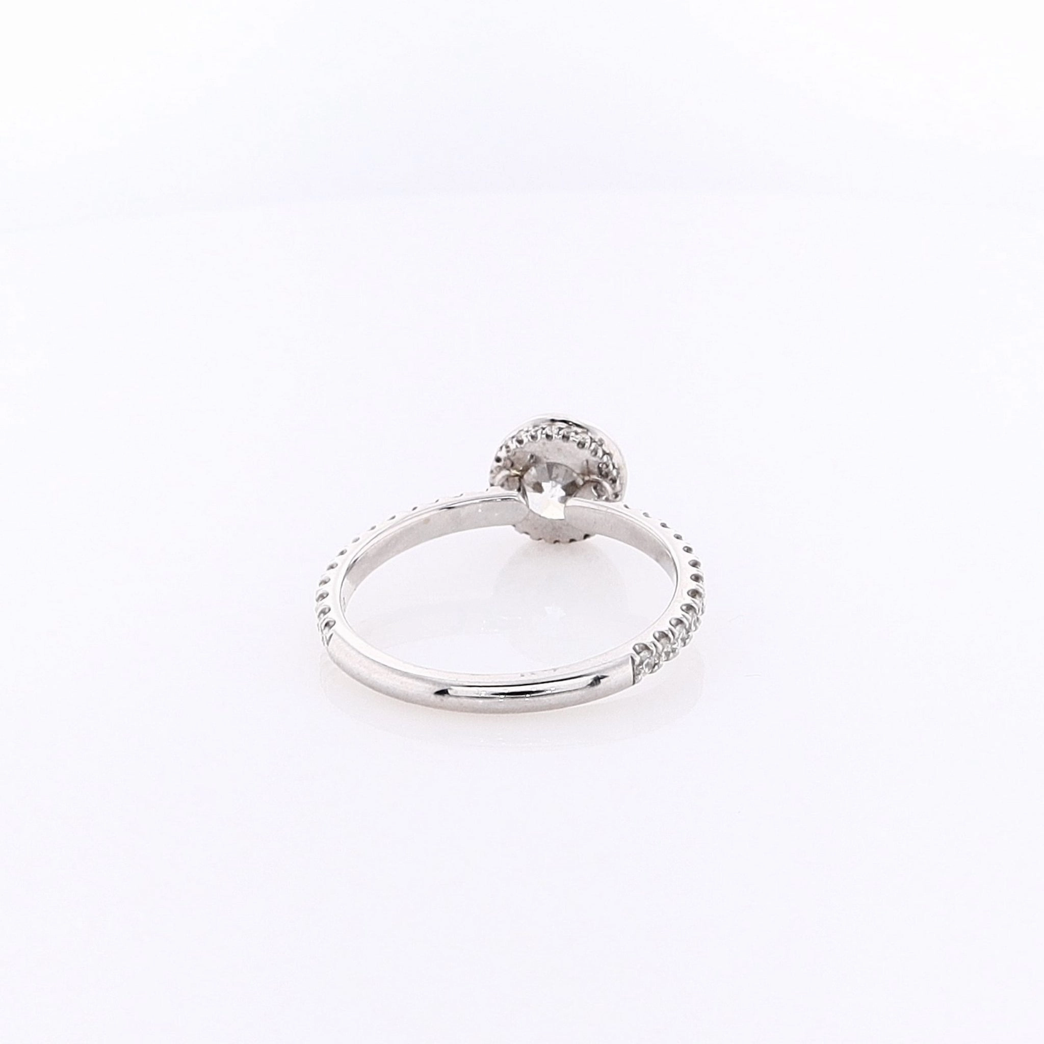 Estate Michael M 18 Karat White Gold Diamond Engagement Ring