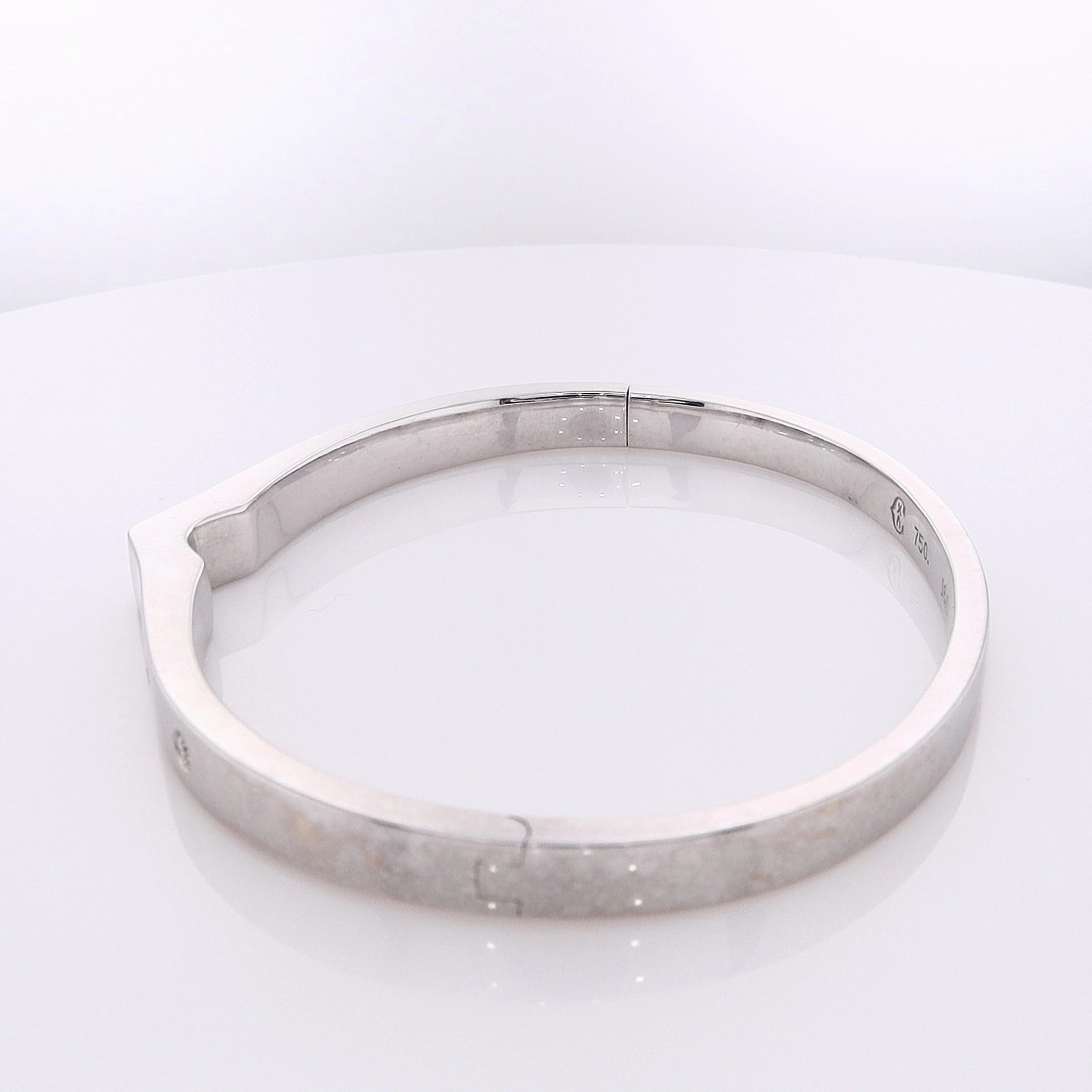 Estate Philippe Charriol 18 Karat White Gold Diamond Bangle Bracelet