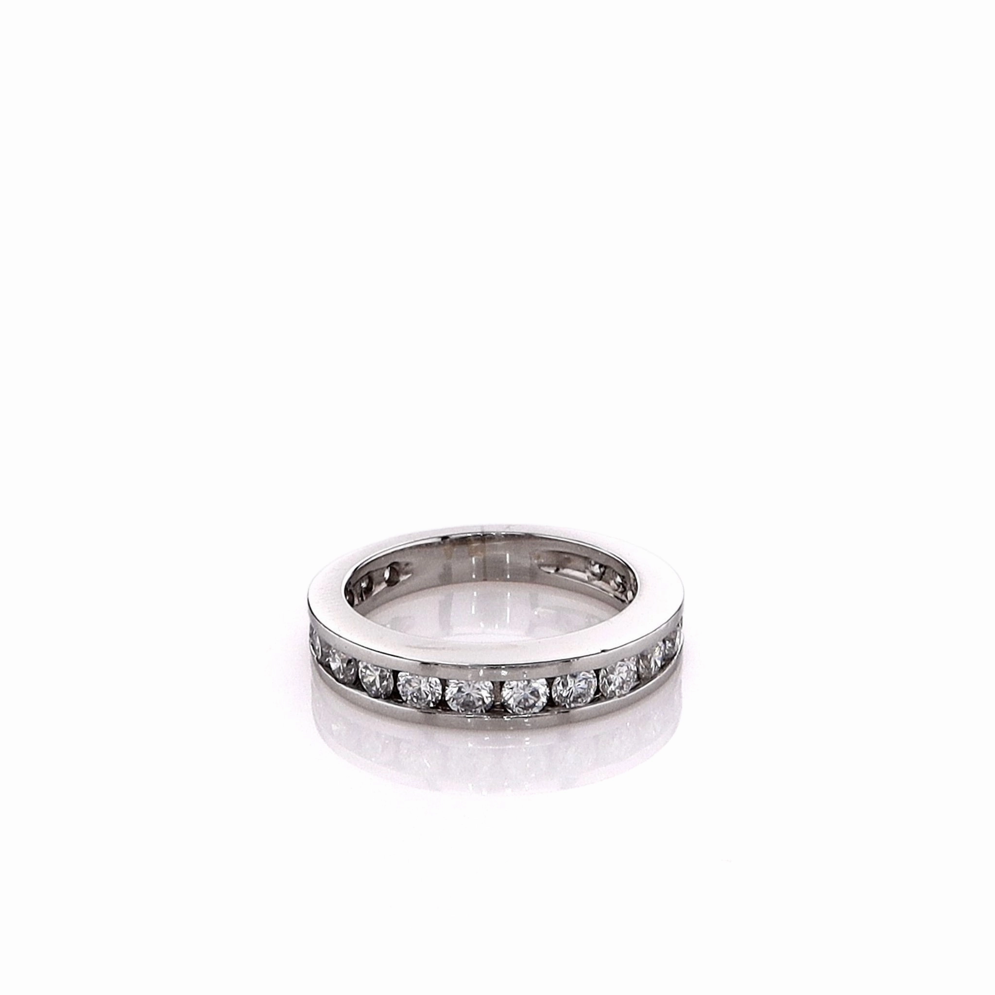 Estate Platinum 20 Channel Set Diamond Wedding Band