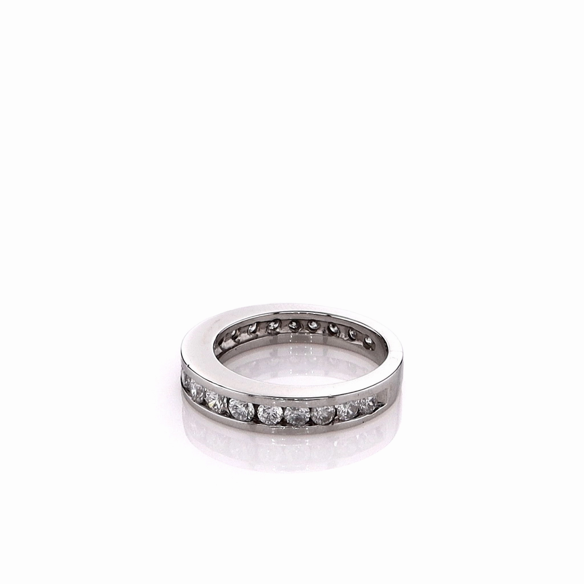Estate Platinum 20 Channel Set Diamond Wedding Band