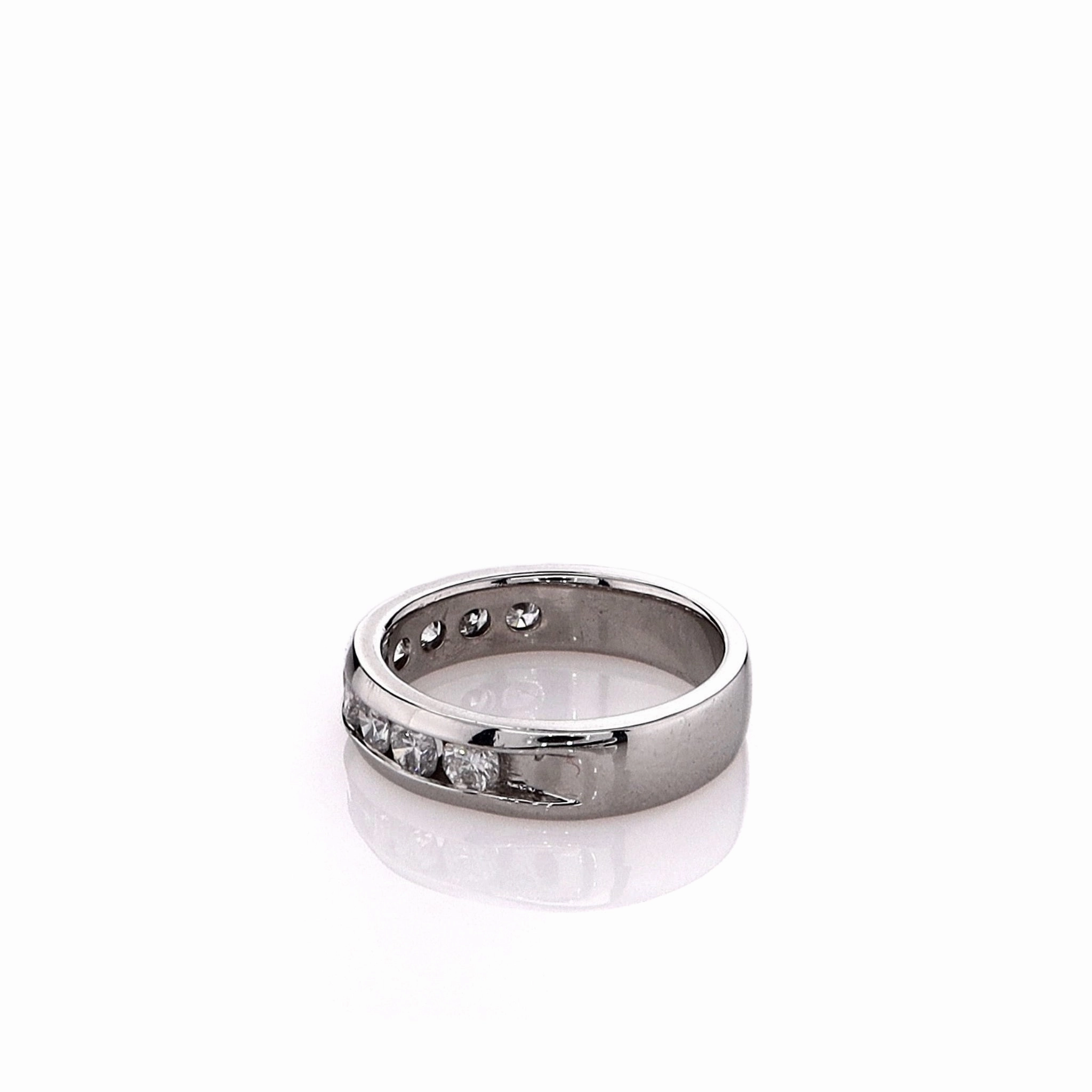 Estate Platinum 9 Channel Set Diamond Wedding Band