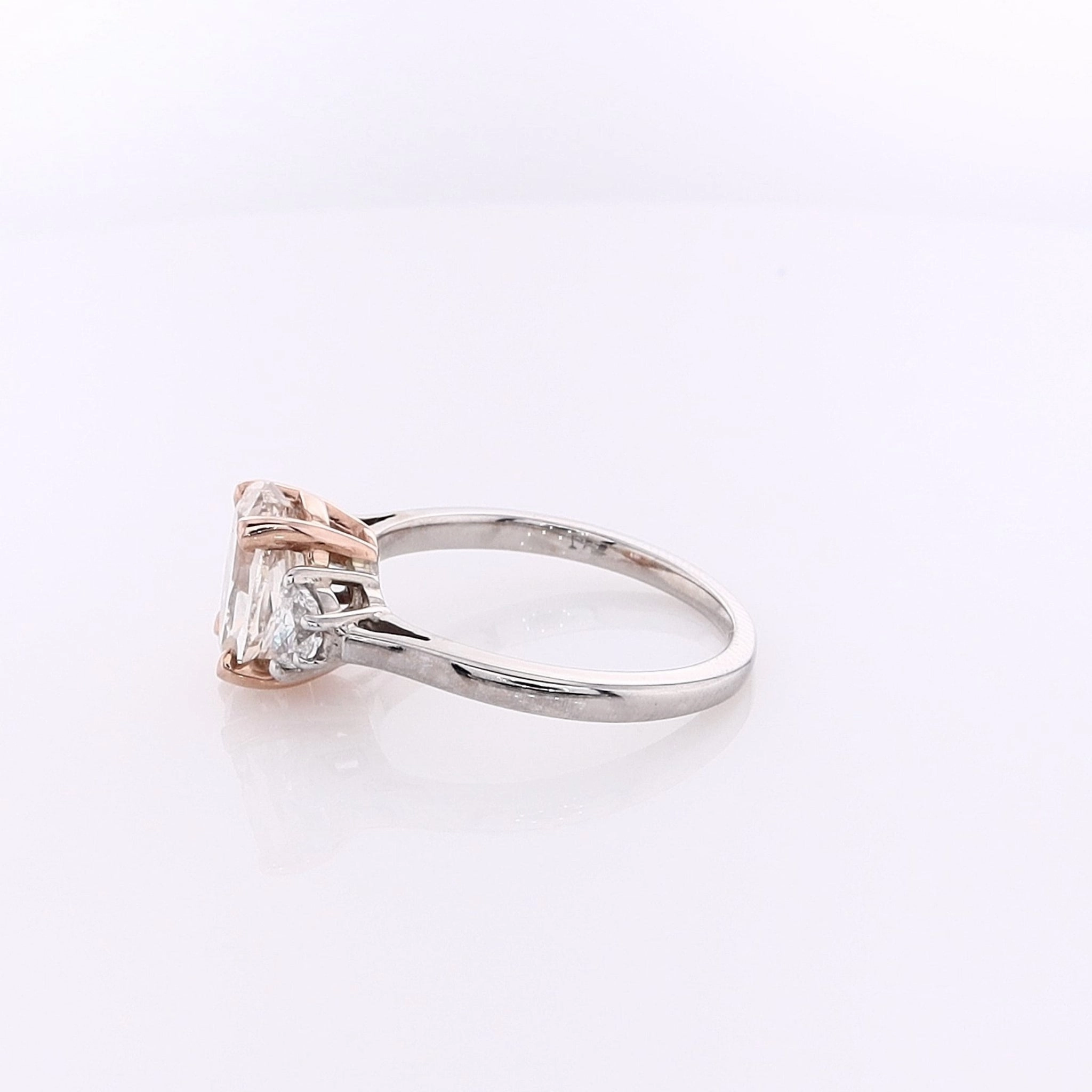 Estate Platinum and 18 Karat Rose Gold Diamond Engagement Ring