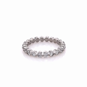 Estate Platinum and Diamond Single Prong Eternity Wedding Band