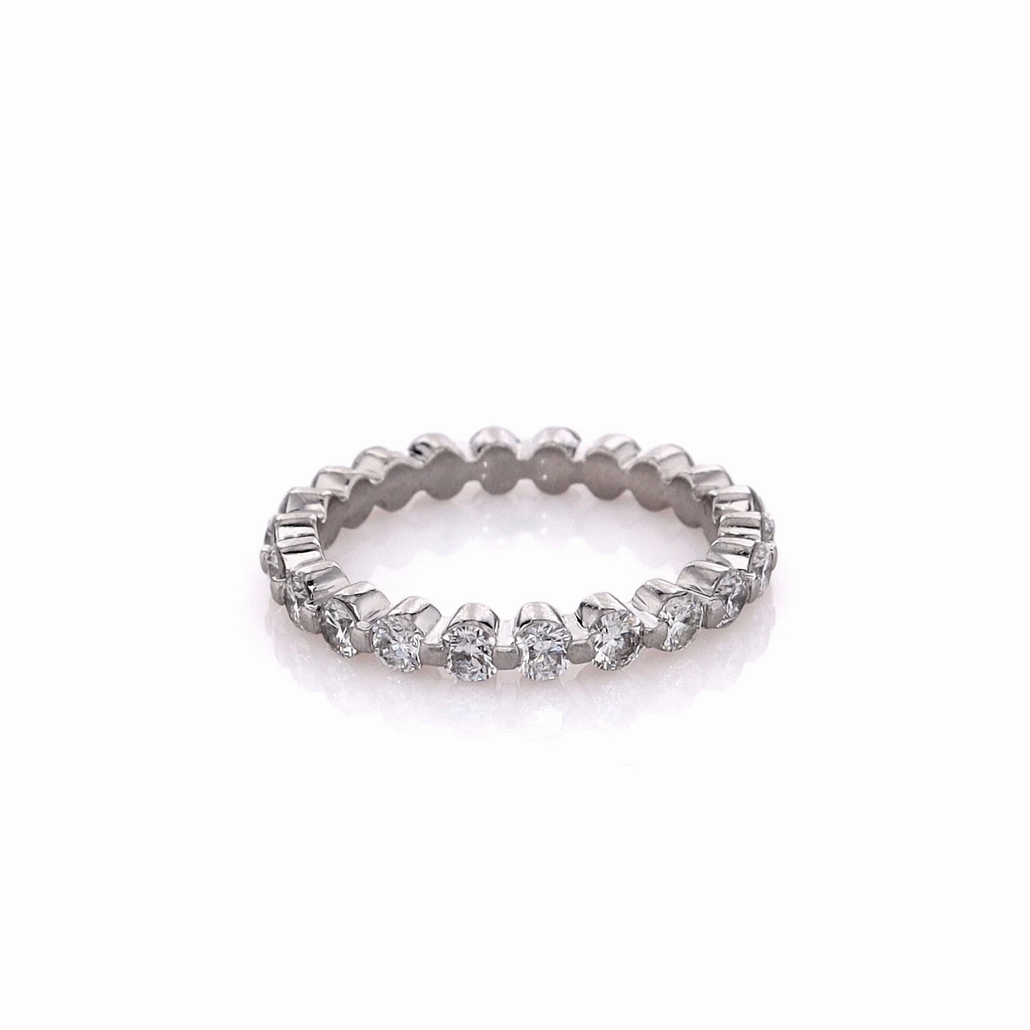 Estate Platinum and Diamond Single Prong Eternity Wedding Band