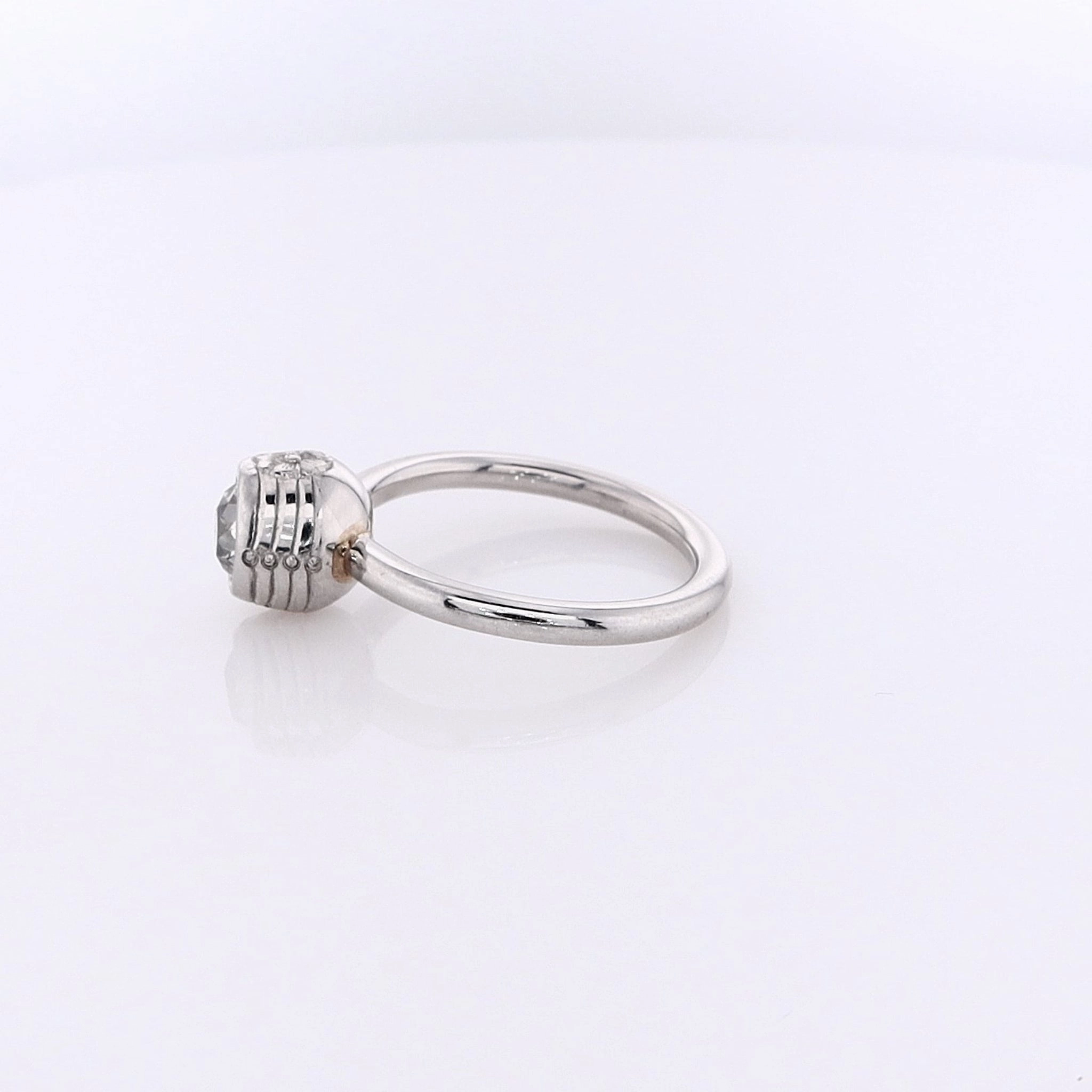 Estate Platinum Bezel Set Diamond Engagement Ring