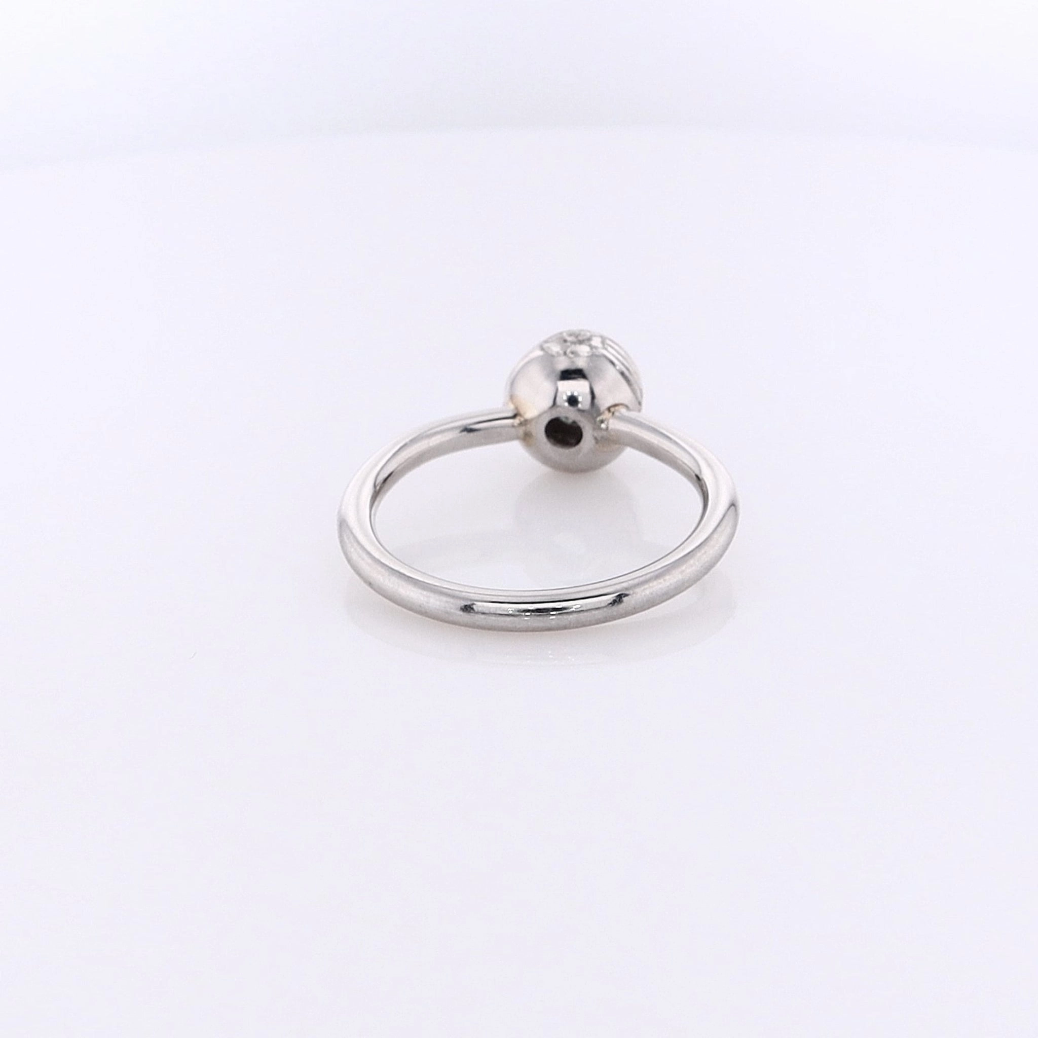 Estate Platinum Bezel Set Diamond Engagement Ring