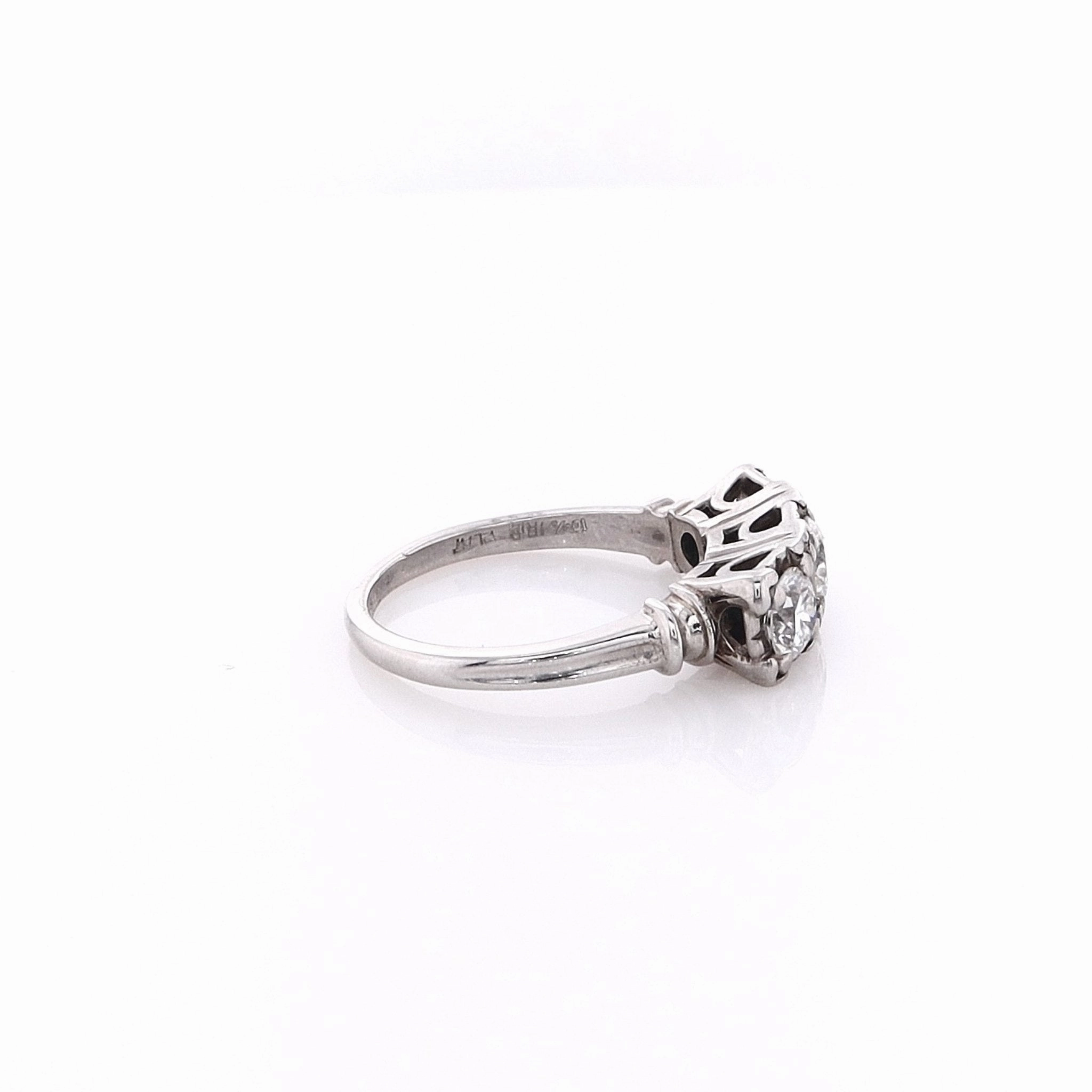 Estate Platinum Box Head Design Ring