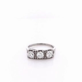 Estate Platinum Box Head Design Ring