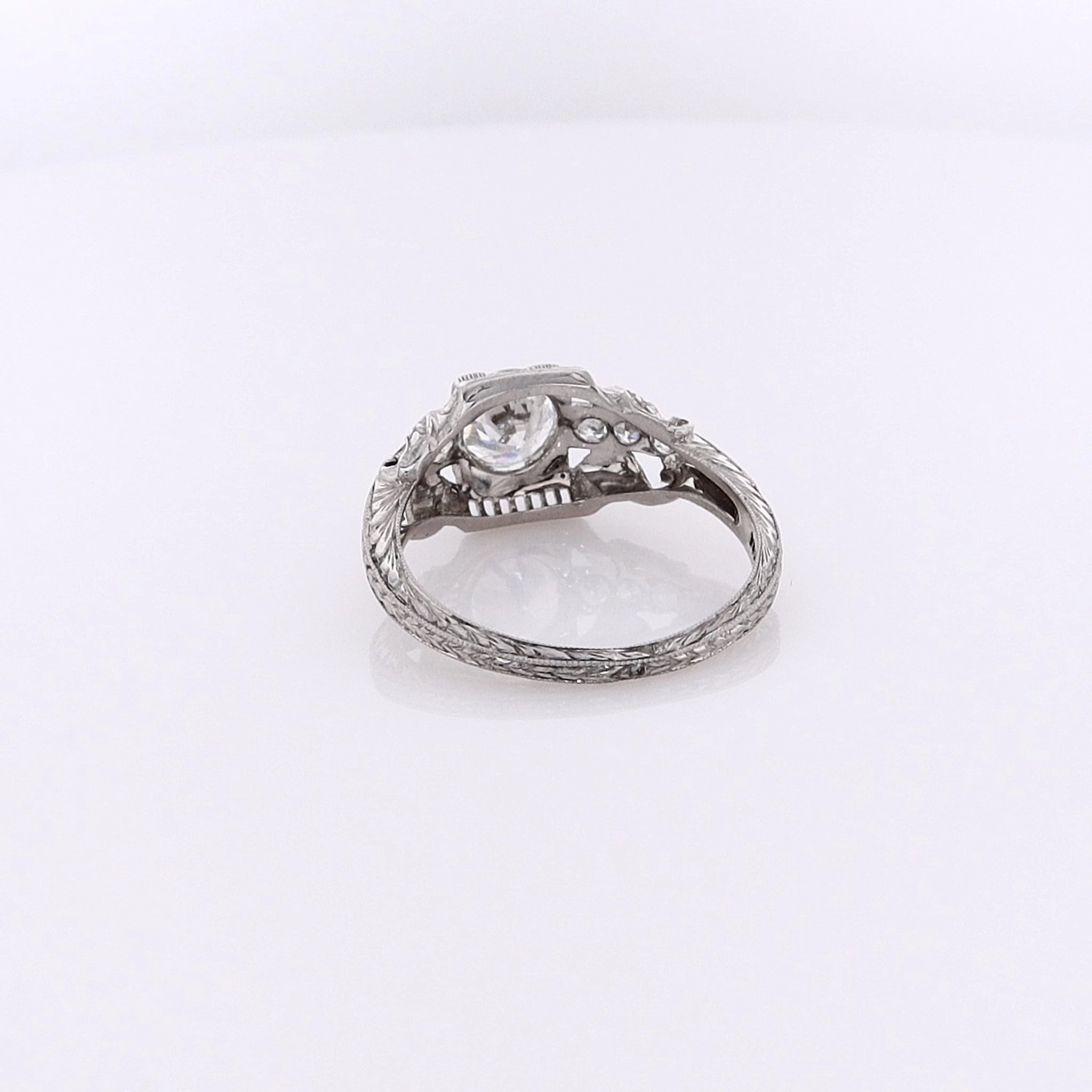 Estate Platinum Brilliant Round Diamond Ring