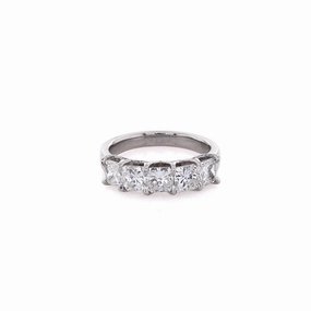 Estate Platinum Diamond Trellis Wedding Band