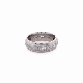 Estate Platinum Drill Set Diamond Wedding Band