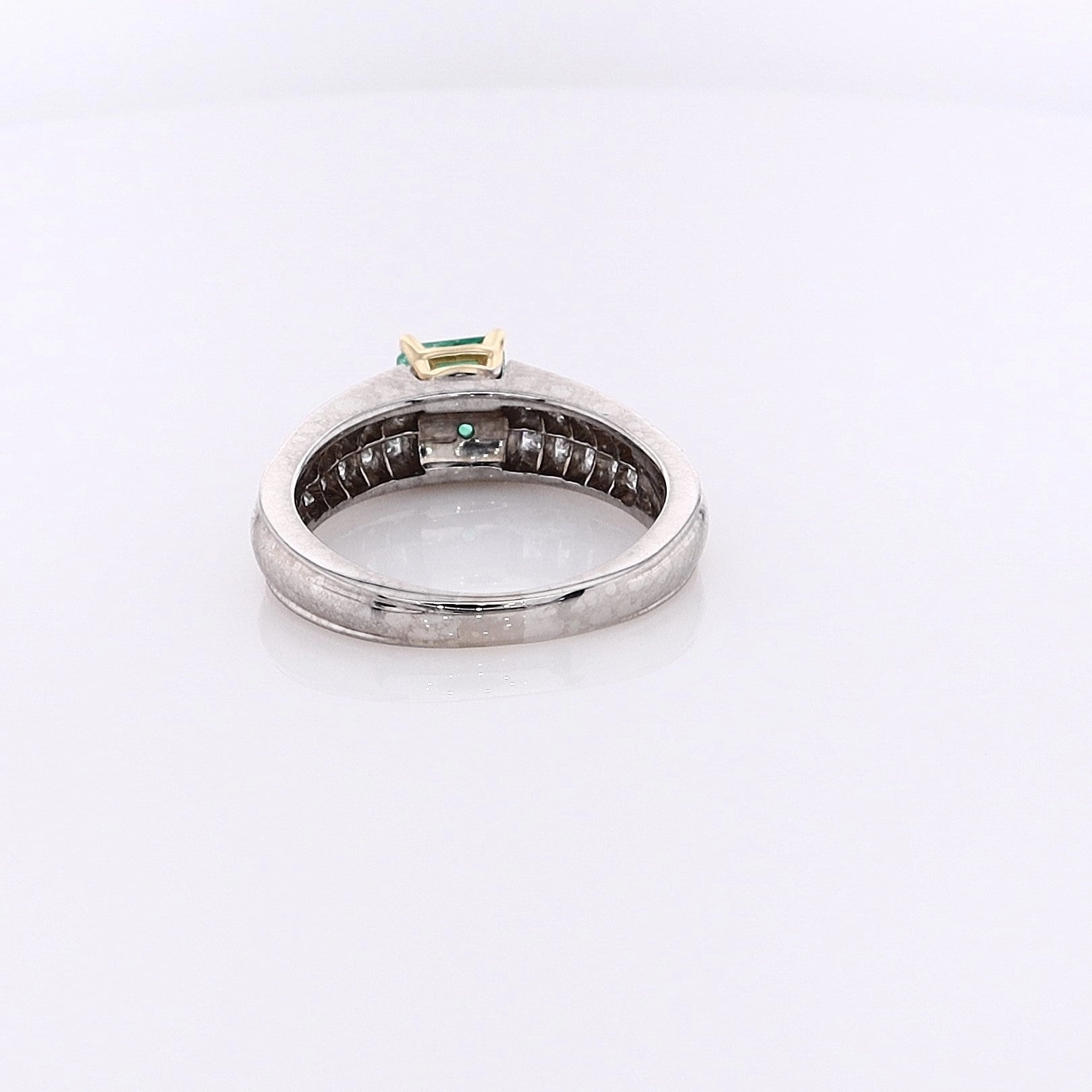 Estate Platinum Emerald and Diamond Ring