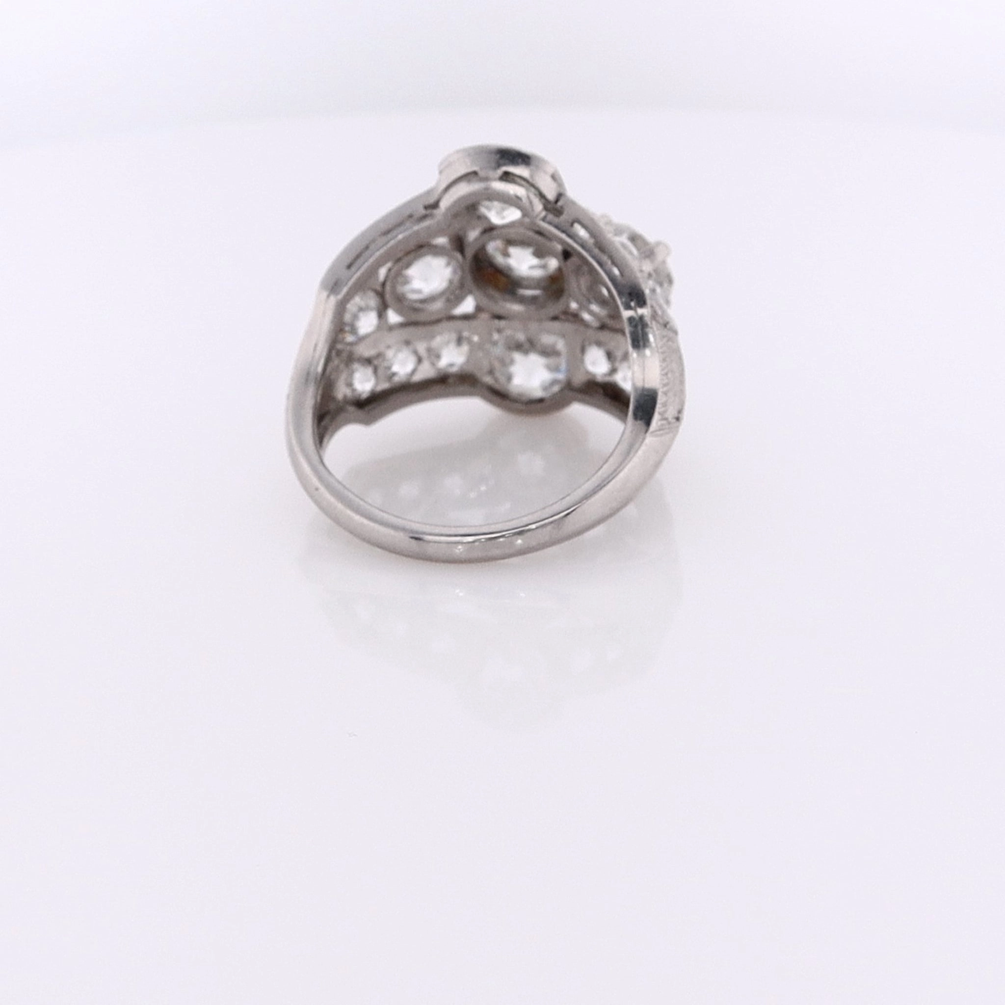 Estate Platinum Milgrain and Old European Diamond Ring