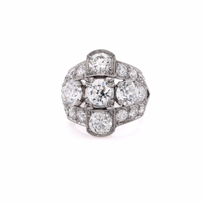 Estate Platinum Milgrain and Old European Diamond Ring