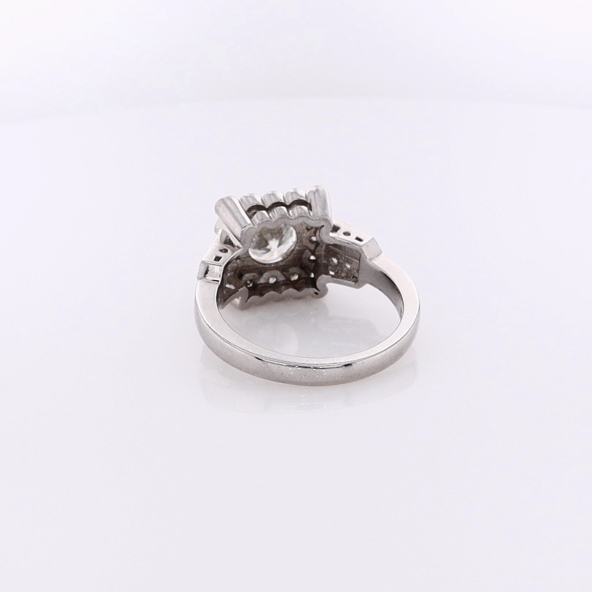 Estate Platinum Milgrain Diamond Engagement Ring