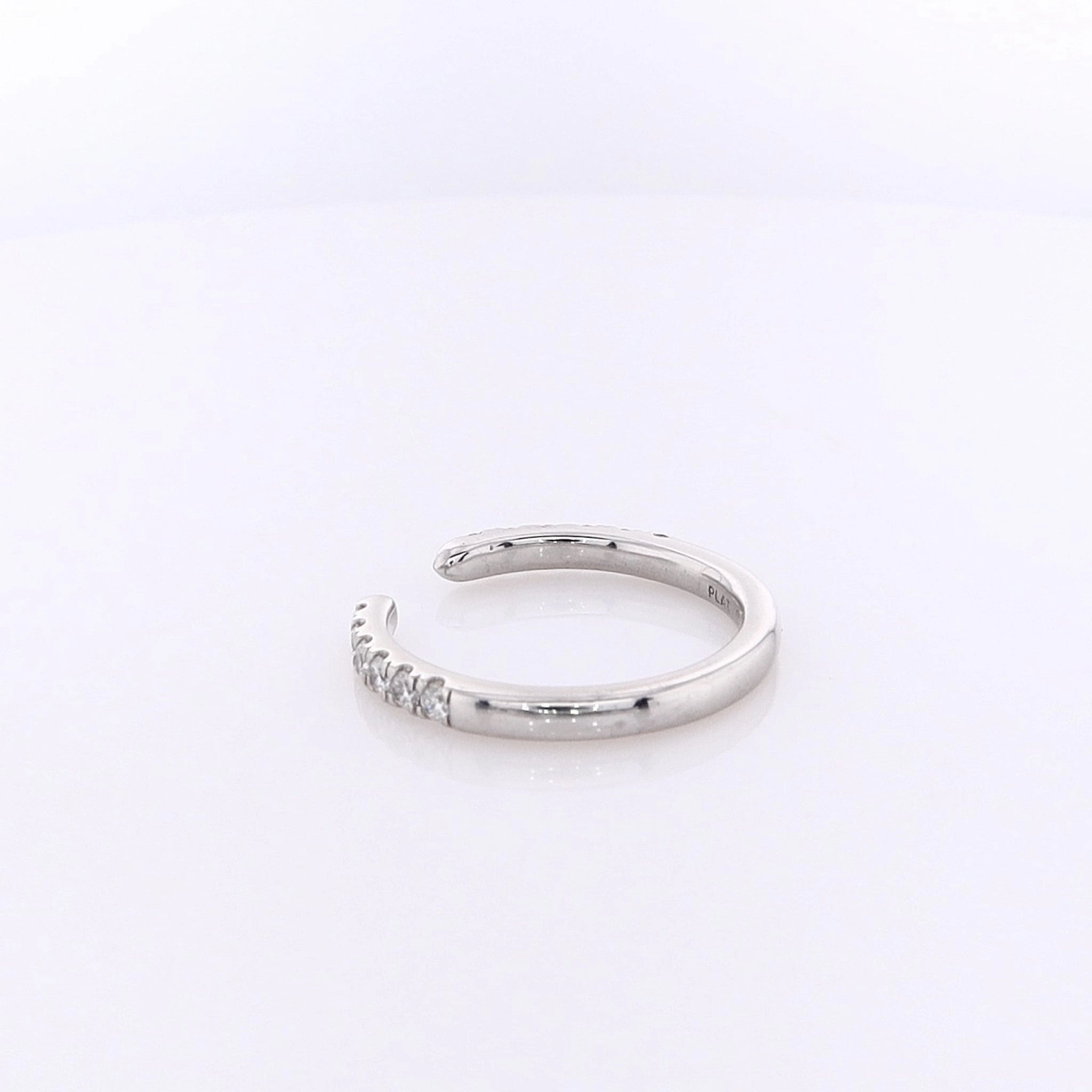 Estate Platinum Open Cuff Design Diamond Band