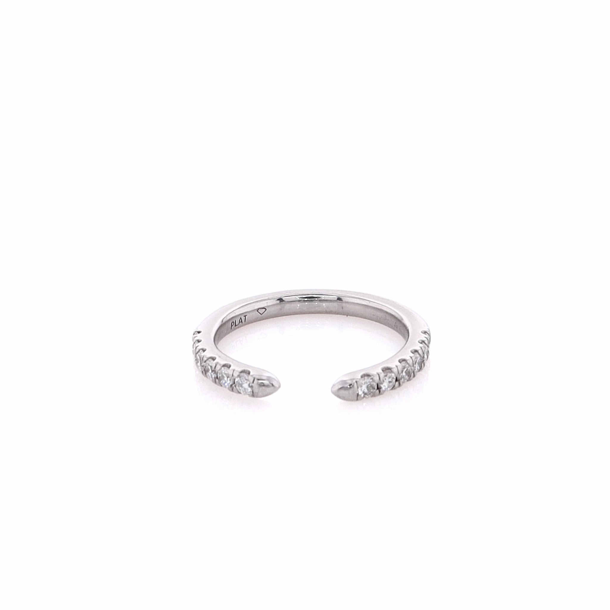 Estate Platinum Open Cuff Design Diamond Band