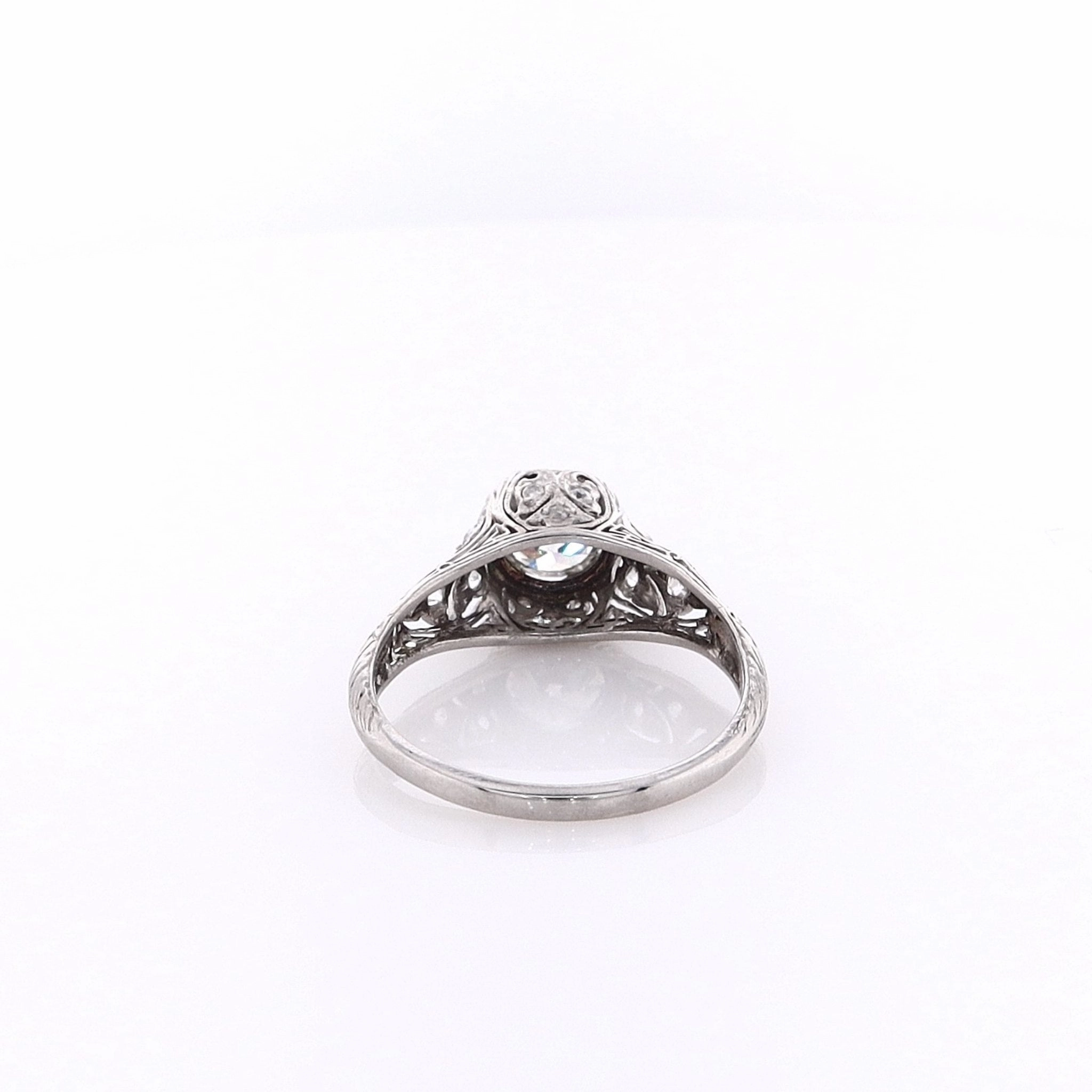 Estate Platinum Transitional Vintage Filagree Ring