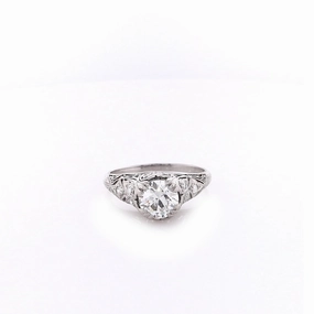 Estate Platinum Transitional Vintage Filagree Ring