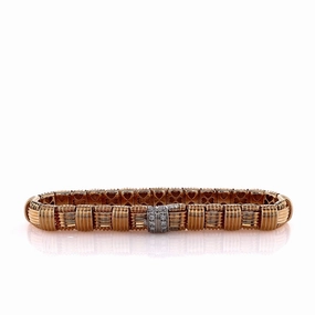 Estate Roberto Coin 18k Rose Gold Appassionata Diamond Bracelet