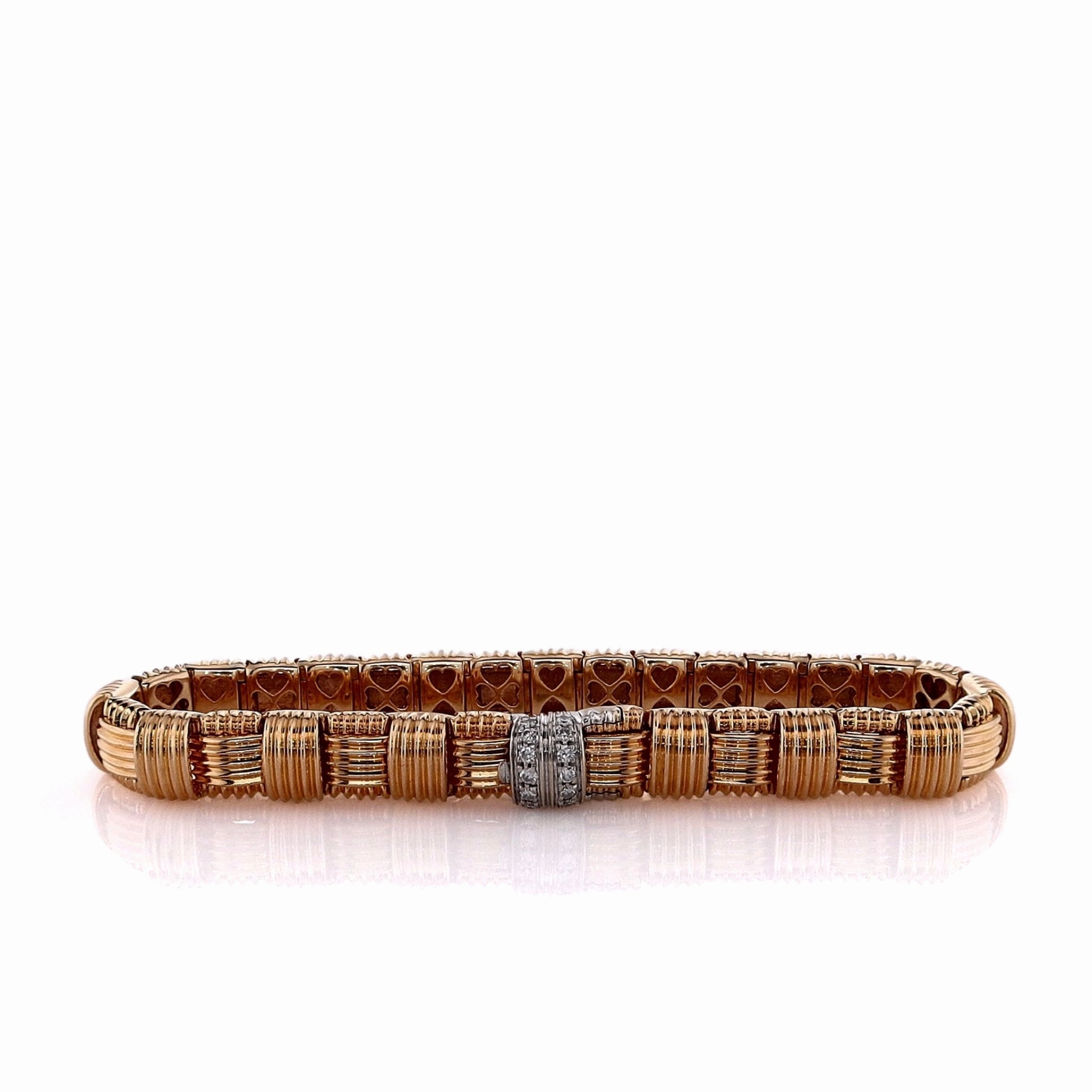 Estate Roberto Coin 18k Rose Gold Appassionata Diamond Bracelet