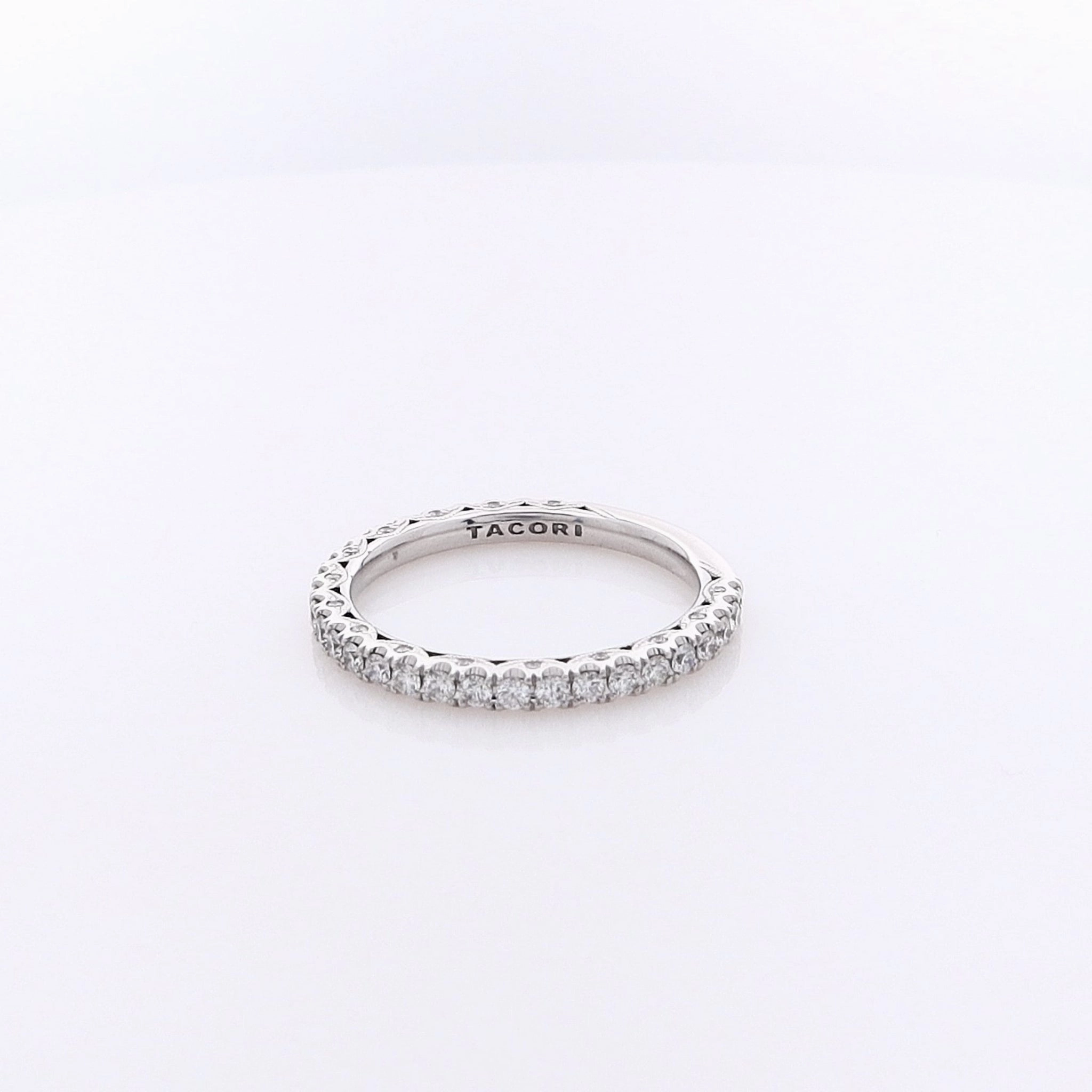 Estate Tacori 18 Karat White Gold Diamond Wedding Band