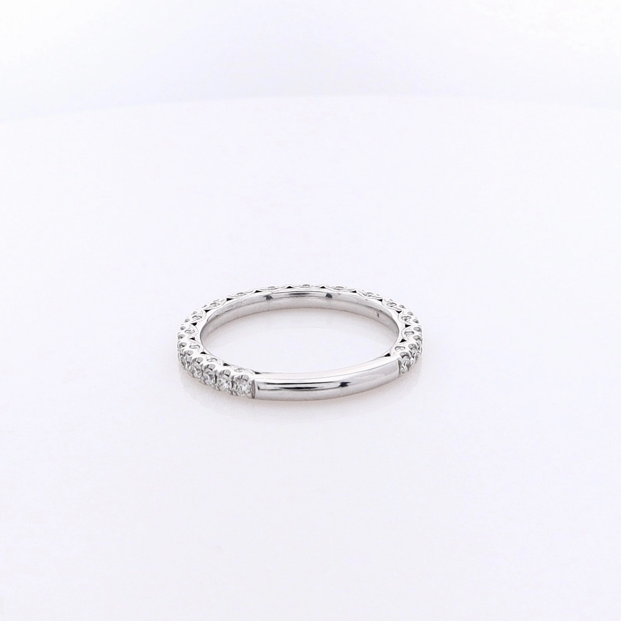 Estate Tacori 18 Karat White Gold Diamond Wedding Band