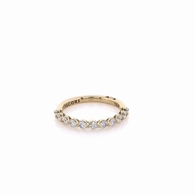 Estate Tacori 18 Karat Yellow Gold Sculpted Crescent Diamond Wedding Band